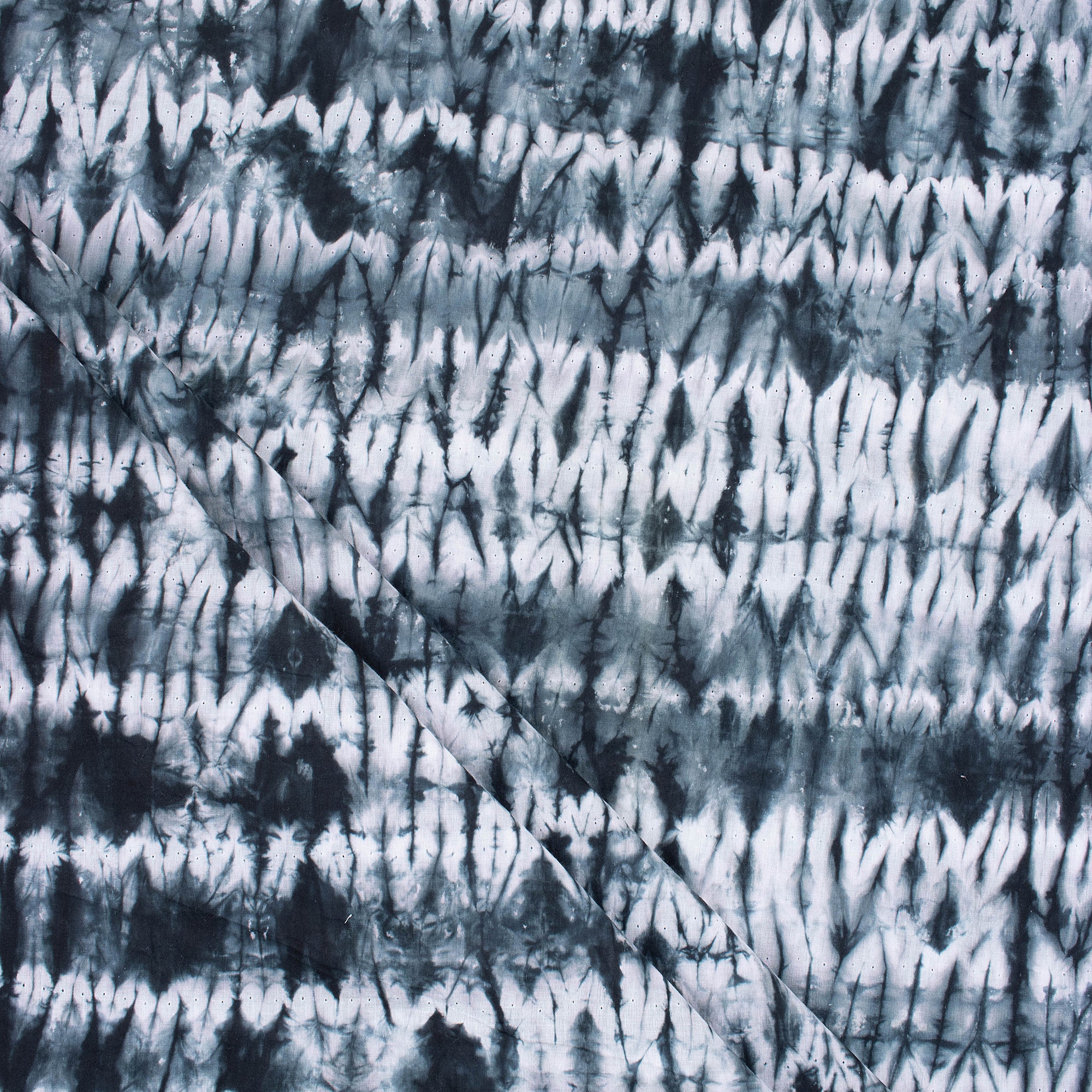 Hand Dyed Black Tie Dye Cotton Fabric - Indian Napkin Fabric