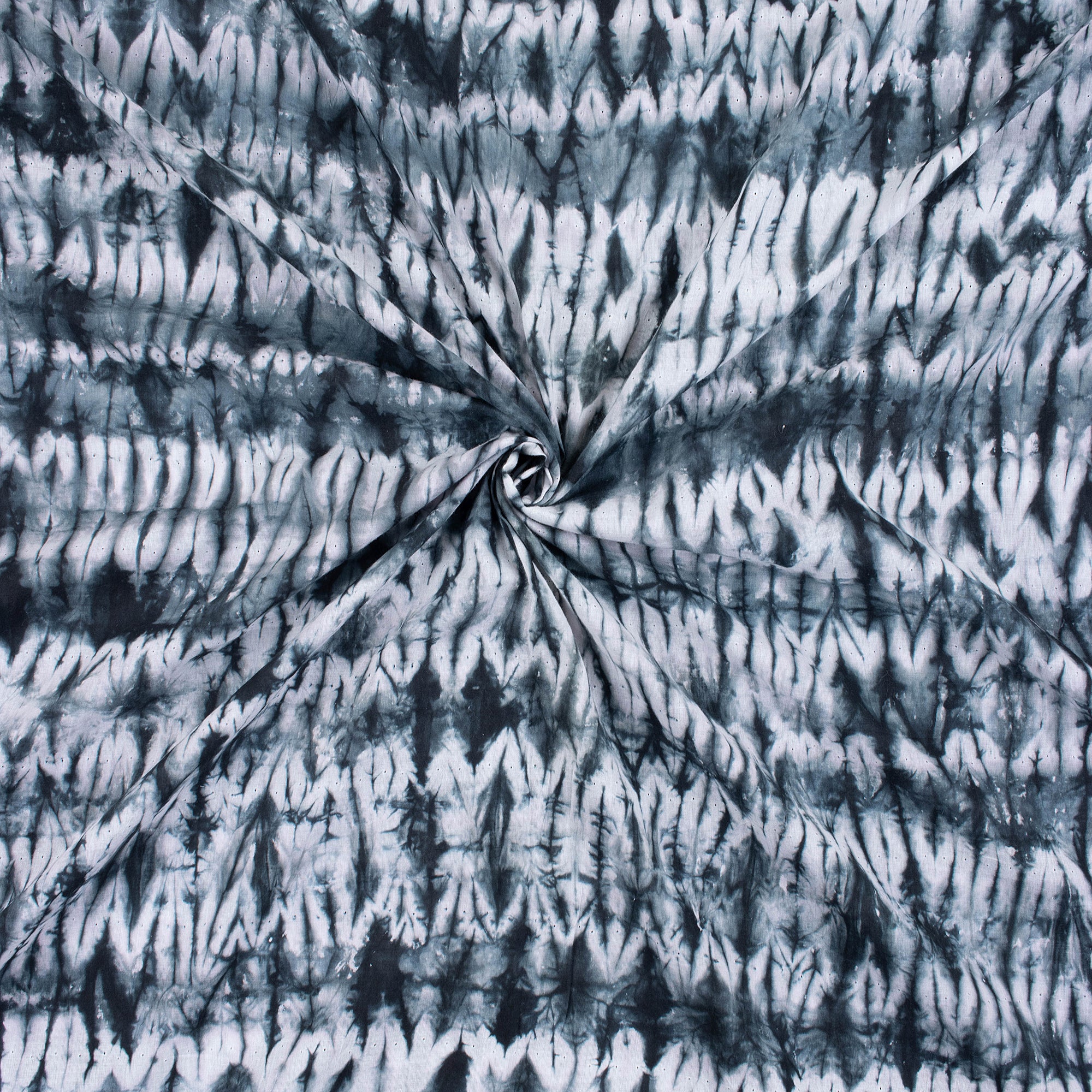 Hand Dyed Black Tie Dye Cotton Fabric - Indian Napkin Fabric - Image 4