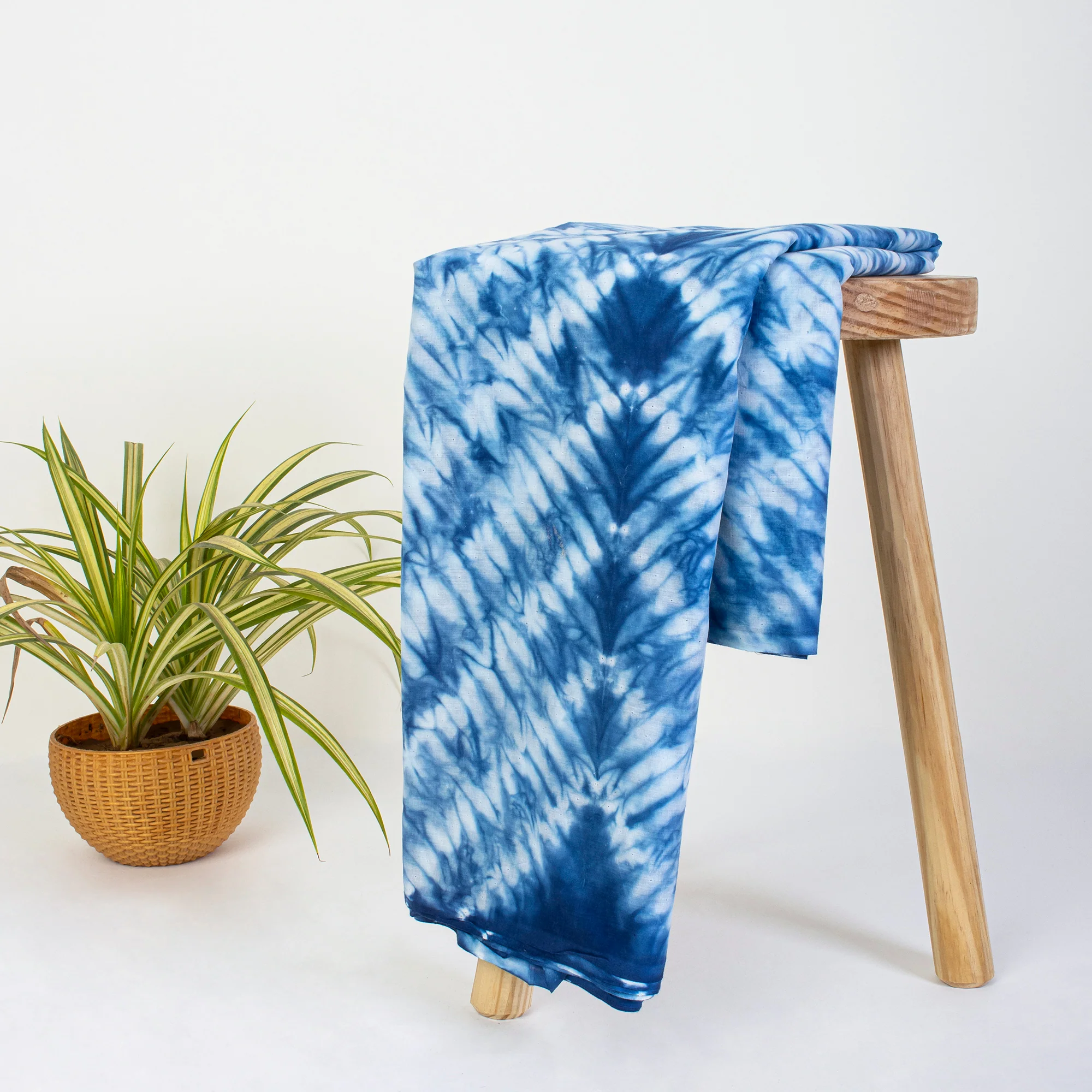 Women's Natural  Blue Tie Dye Pure Cotton Clothing  Fabrics