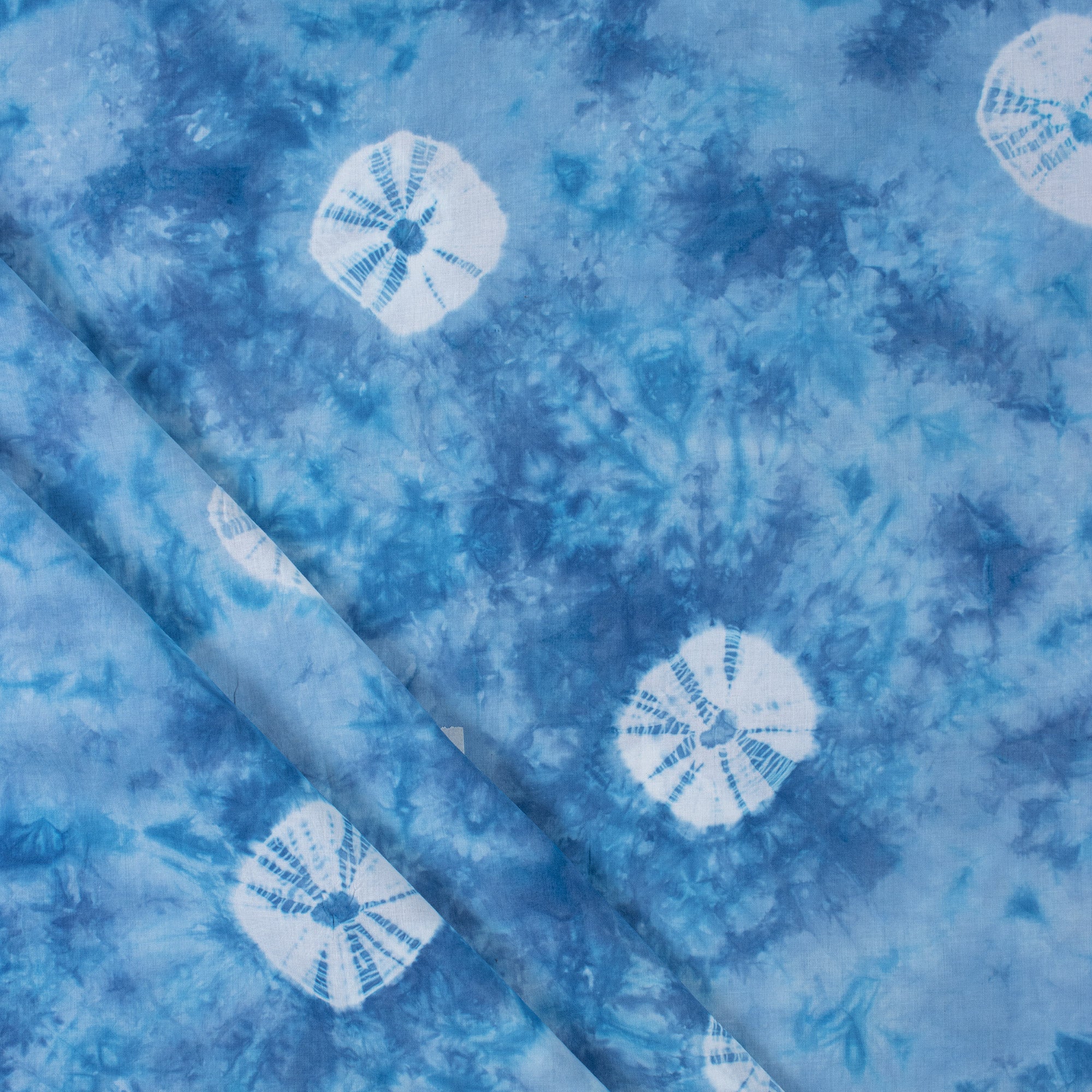 Blue Hand Dyed Cotton Running Fabric for Dress – Tie Dye Materials