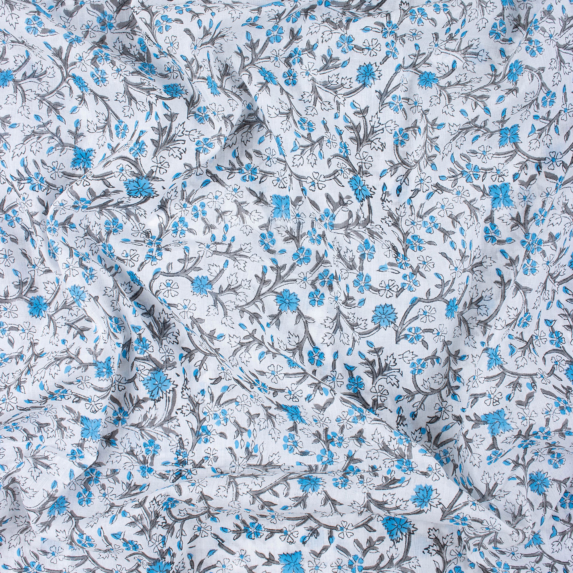 Classic Indian Hand Block Floral Pure Cotton Textile Fabric - Image 5