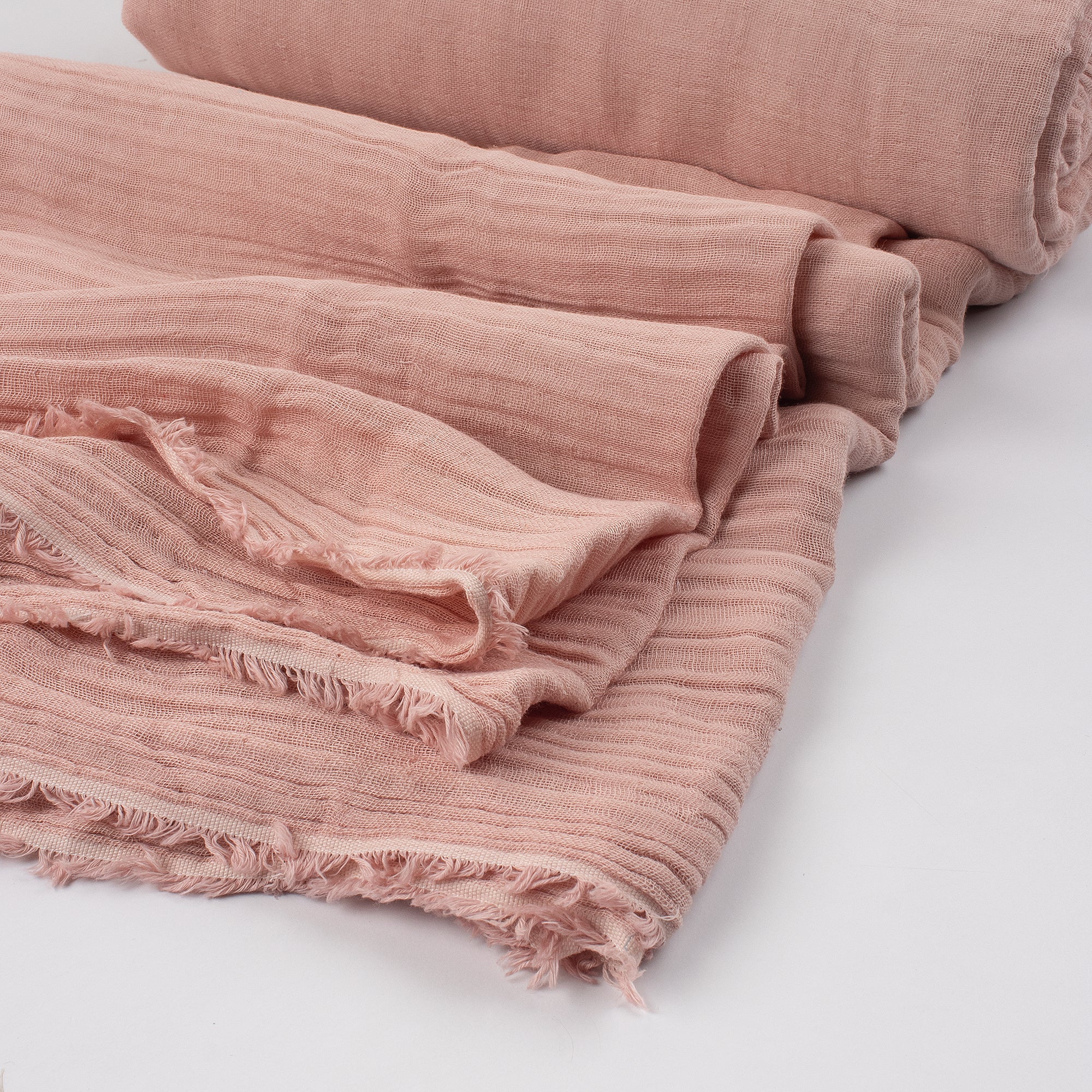 Hand Dyed Light Pink Double Cotton Indian Dresses Gauze Fabric Cloth - Image 3