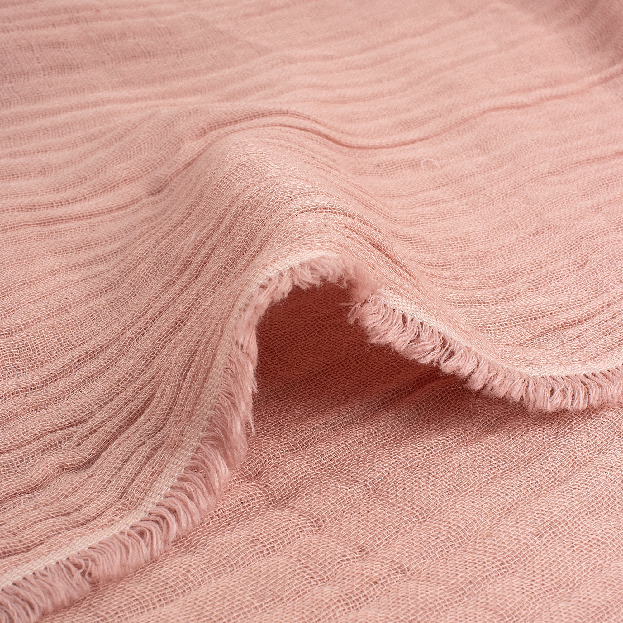 Hand Dyed Light Pink Double Cotton Indian Dresses Gauze Fabric Cloth - Image 4
