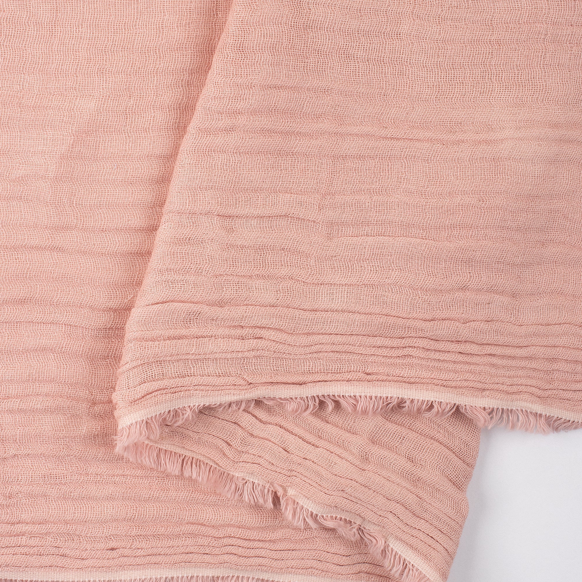 Hand Dyed Light Pink Double Cotton Indian Dresses Gauze Fabric Cloth - Image 5