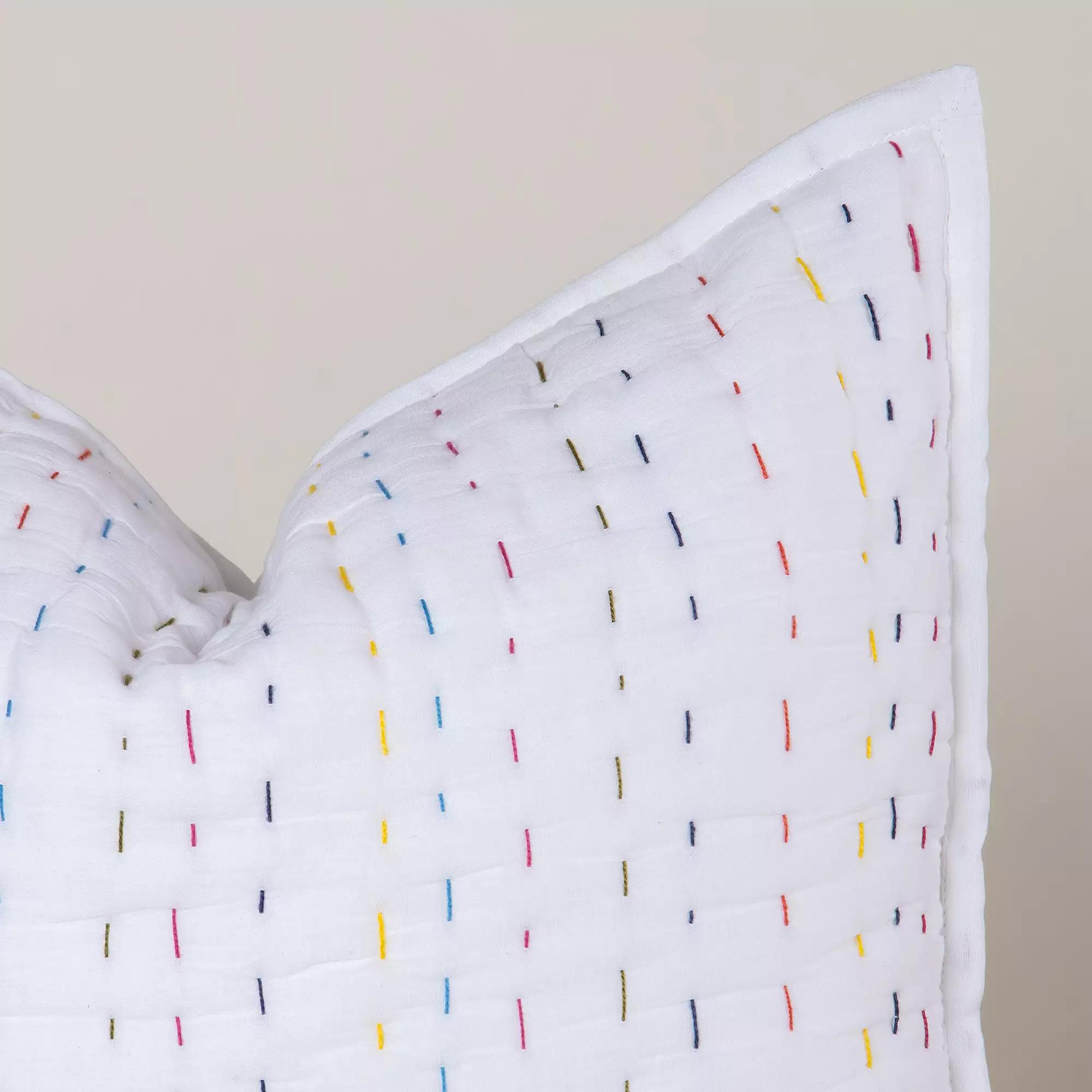 Quilted Kantha Cushion Cover - Image 4