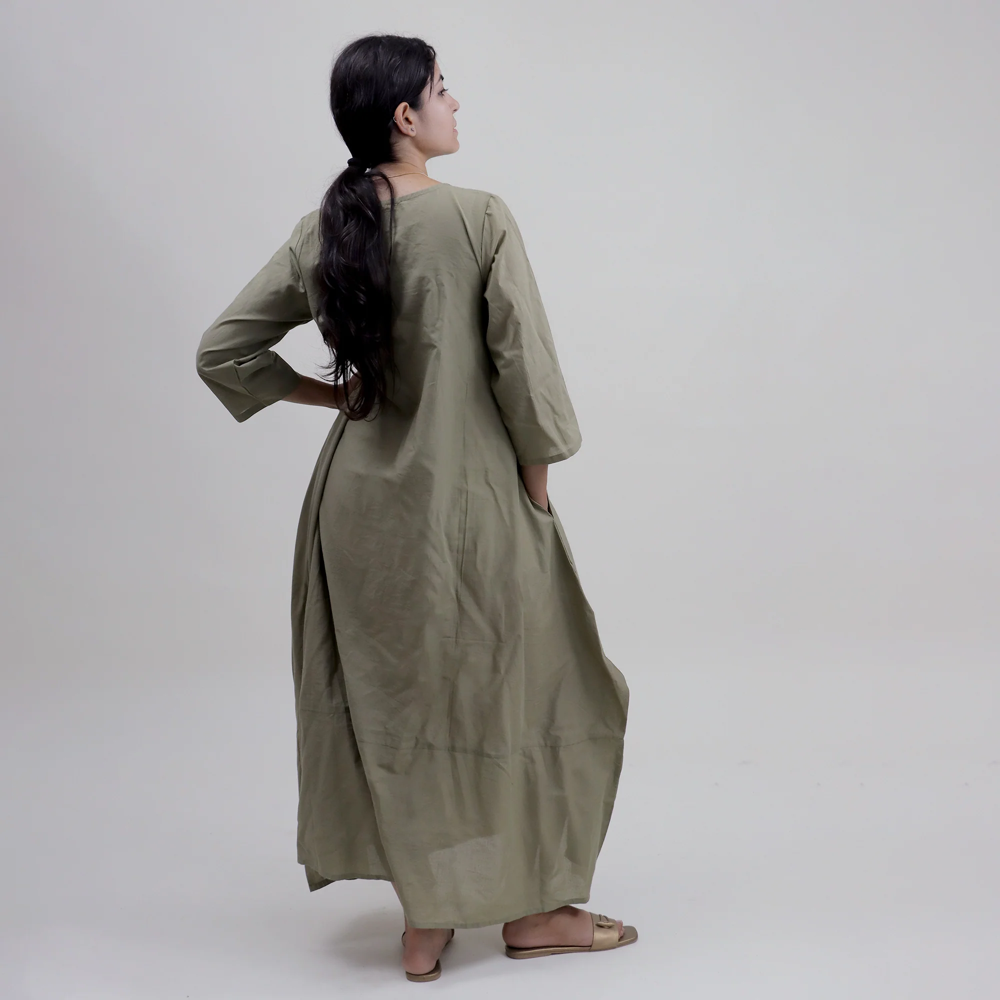 Hand Dyed Solid Kaftan For Women - Image 4