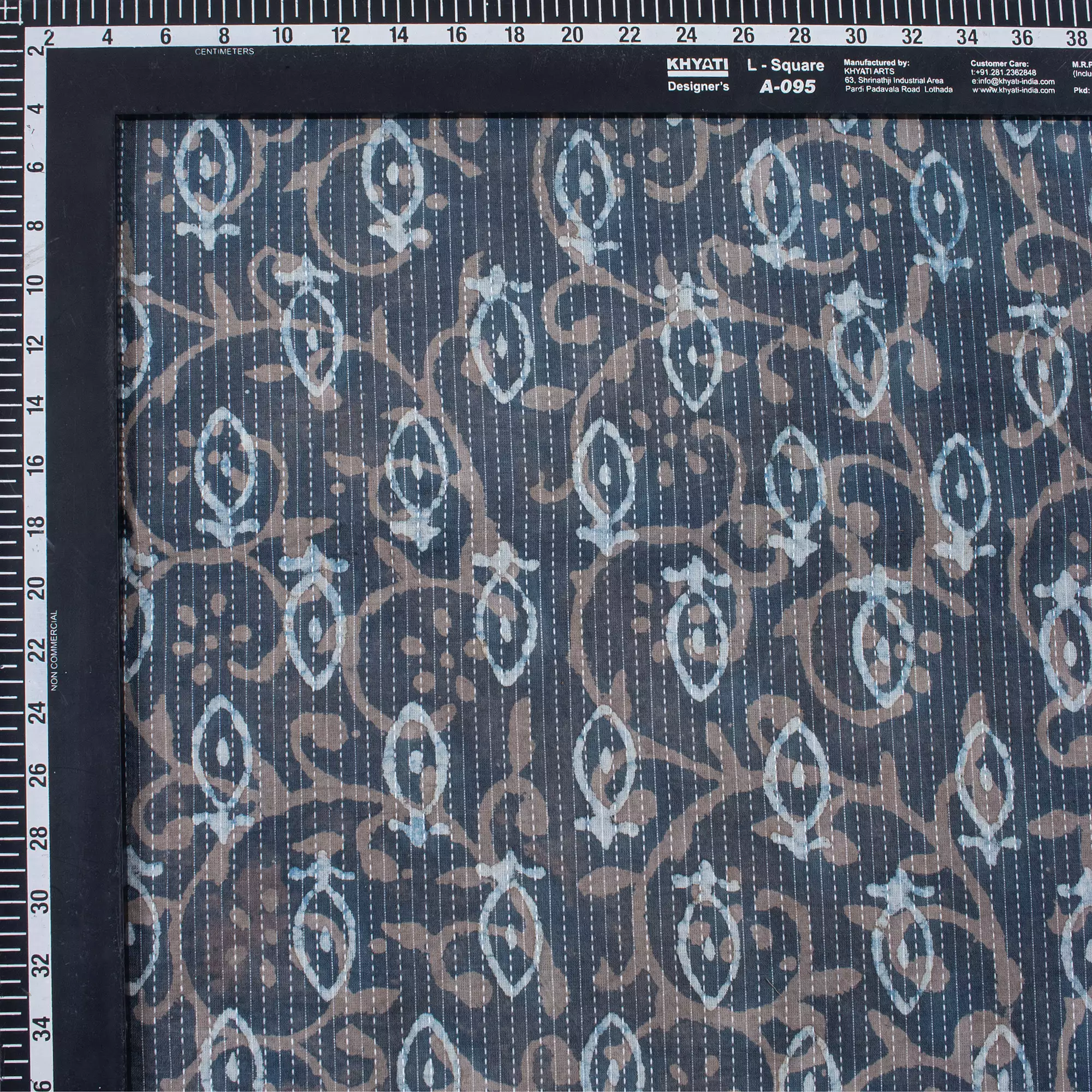 Hand Printed Cotton Kantha Fabric by the Yard - Image 3
