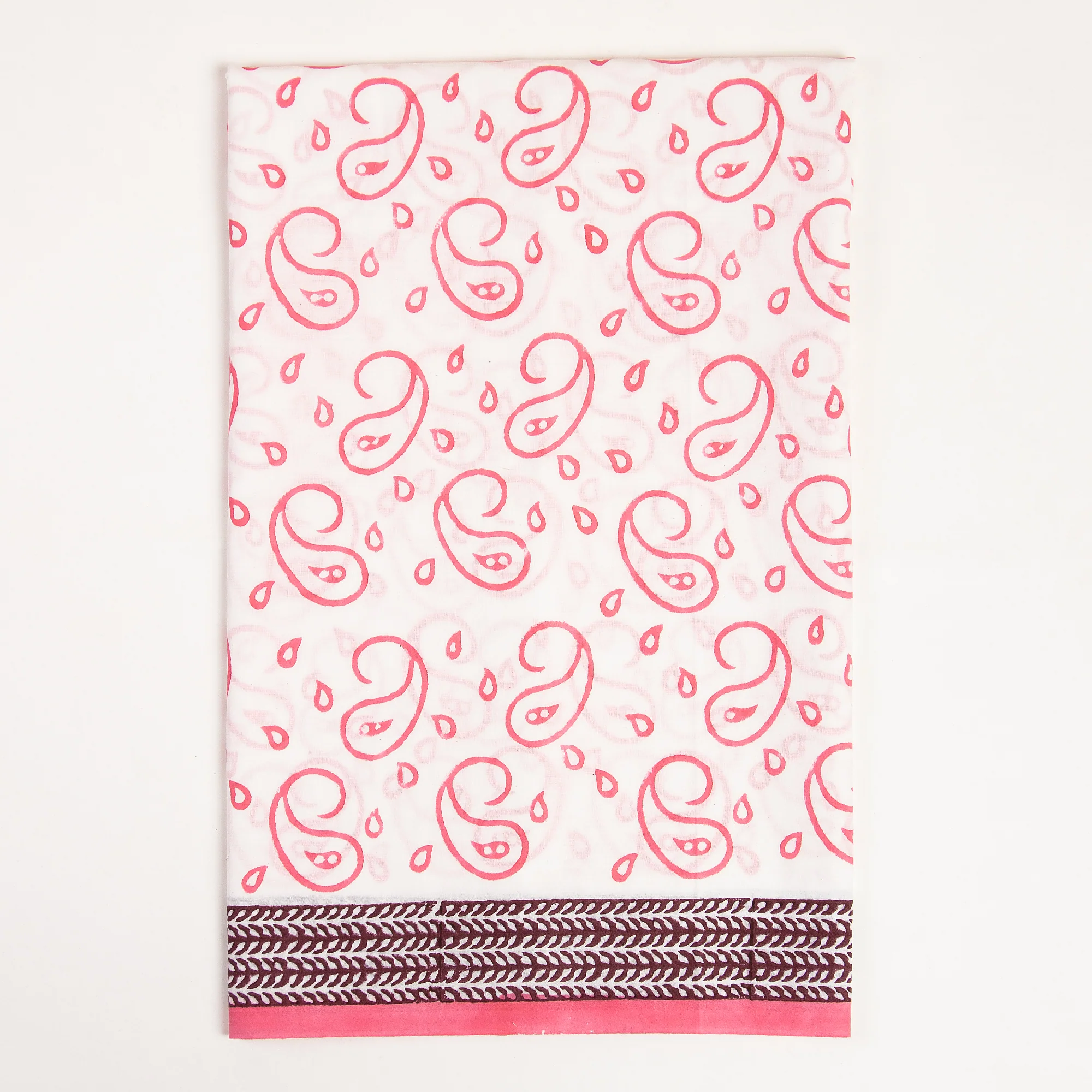 Blush Paisley Hand Block Printed Unstitched Salwar Suit with Dupatta - Image 5