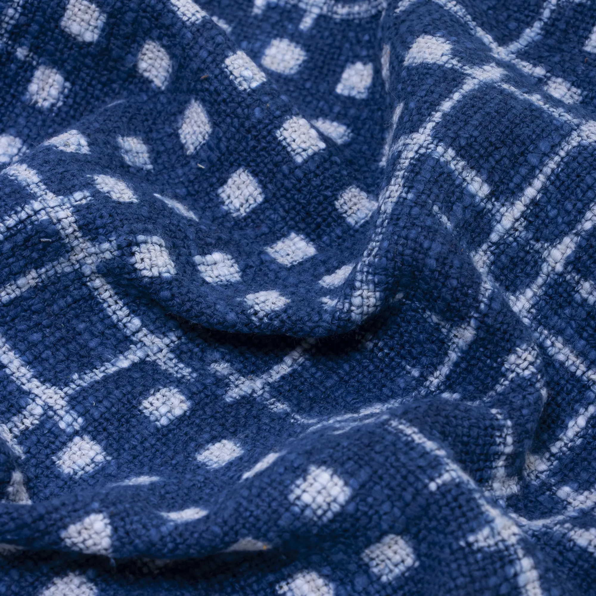 Organic Indigo Hand Block Printed Indian Throw Blanket - Image 3