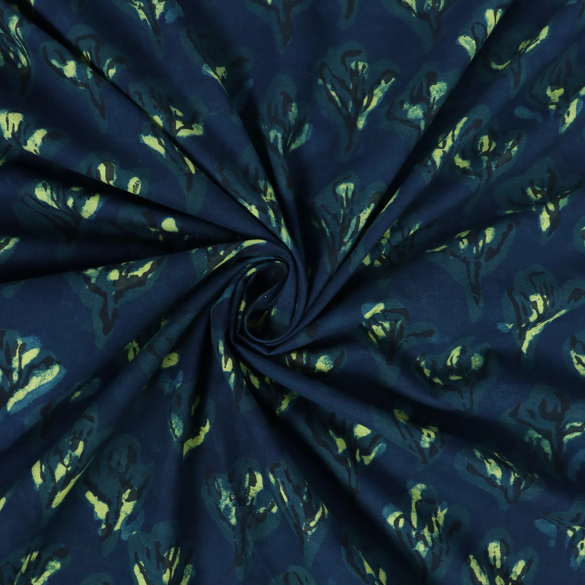 Handmade Floral Cotton Dabu Fabric