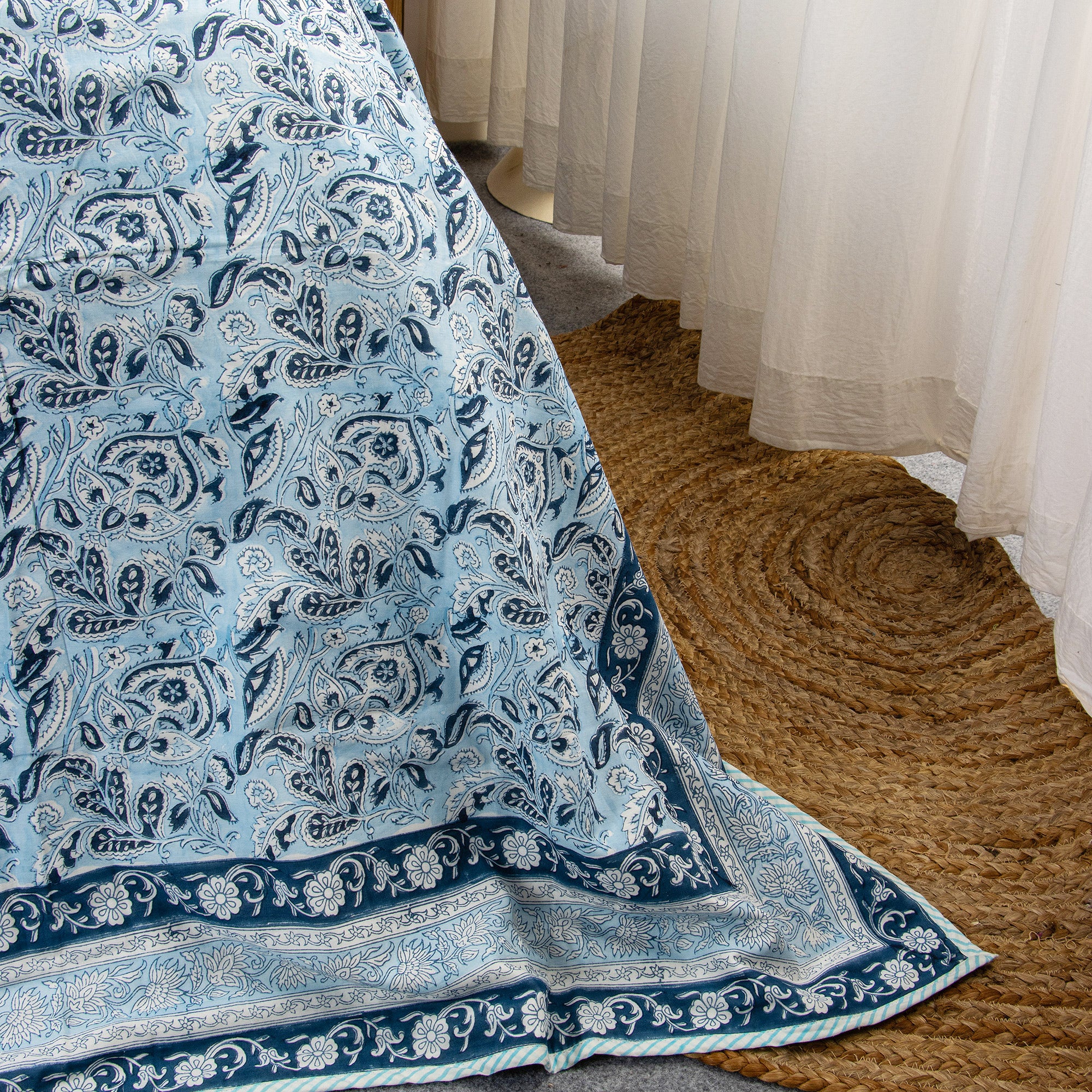 Reversible Handmade Floral Dohar AC Blanket - Image 4