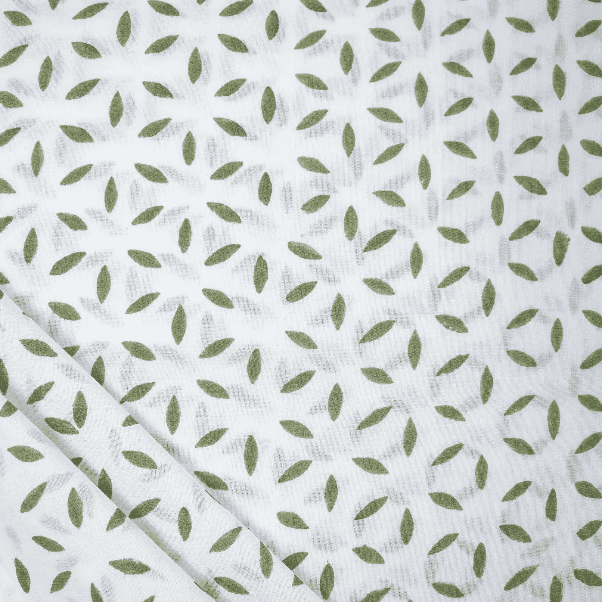 Handmade Natural Block Printed Pure Cotton Indian Textile Fabric - Image 2