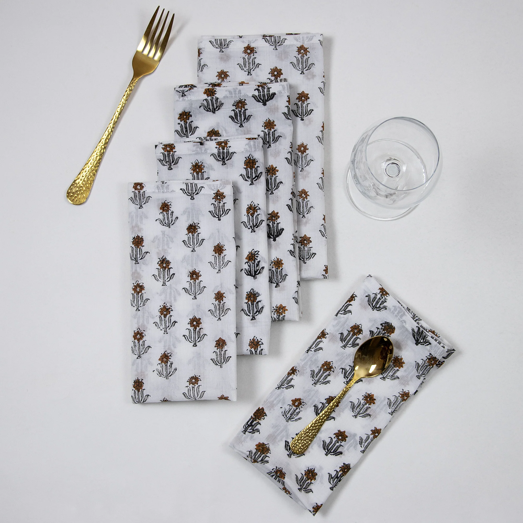 Buy Handmade Cotton Booti Cotton Napkin - Image 4