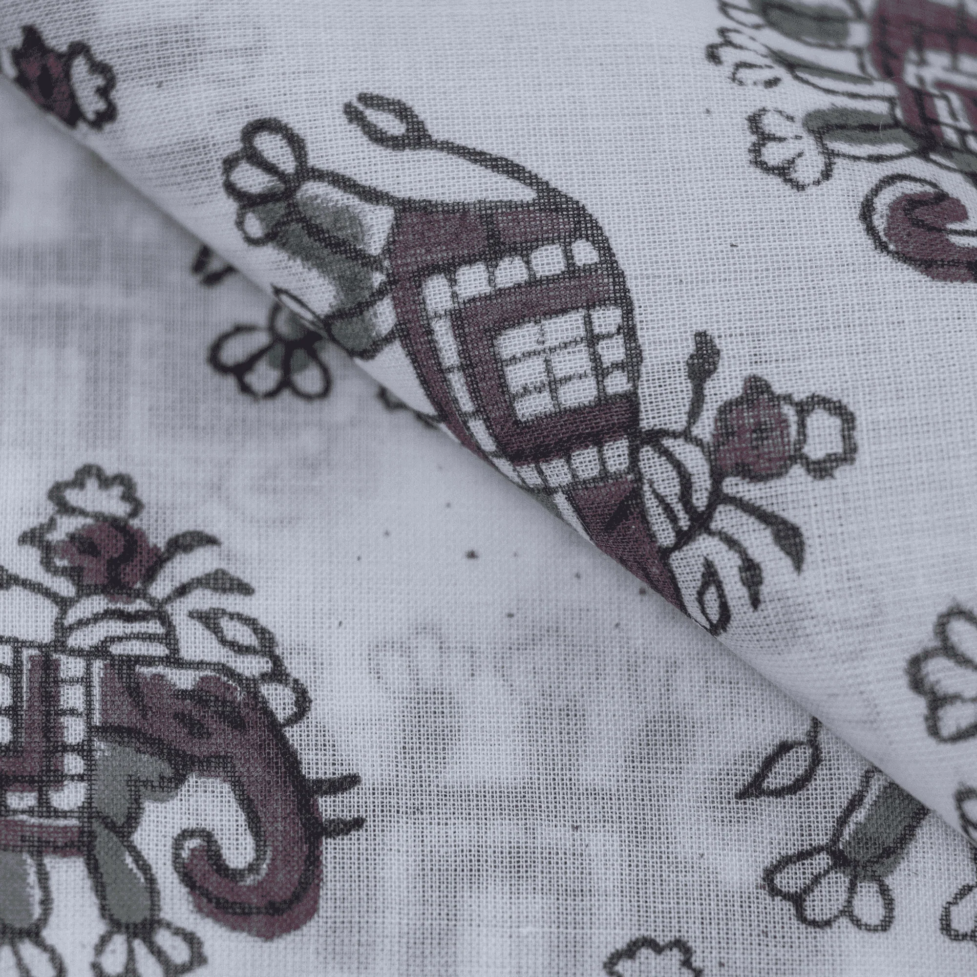 Animal Print Indian Hand Block Pure Cotton Fabric Cloth for Quilt - Image 3