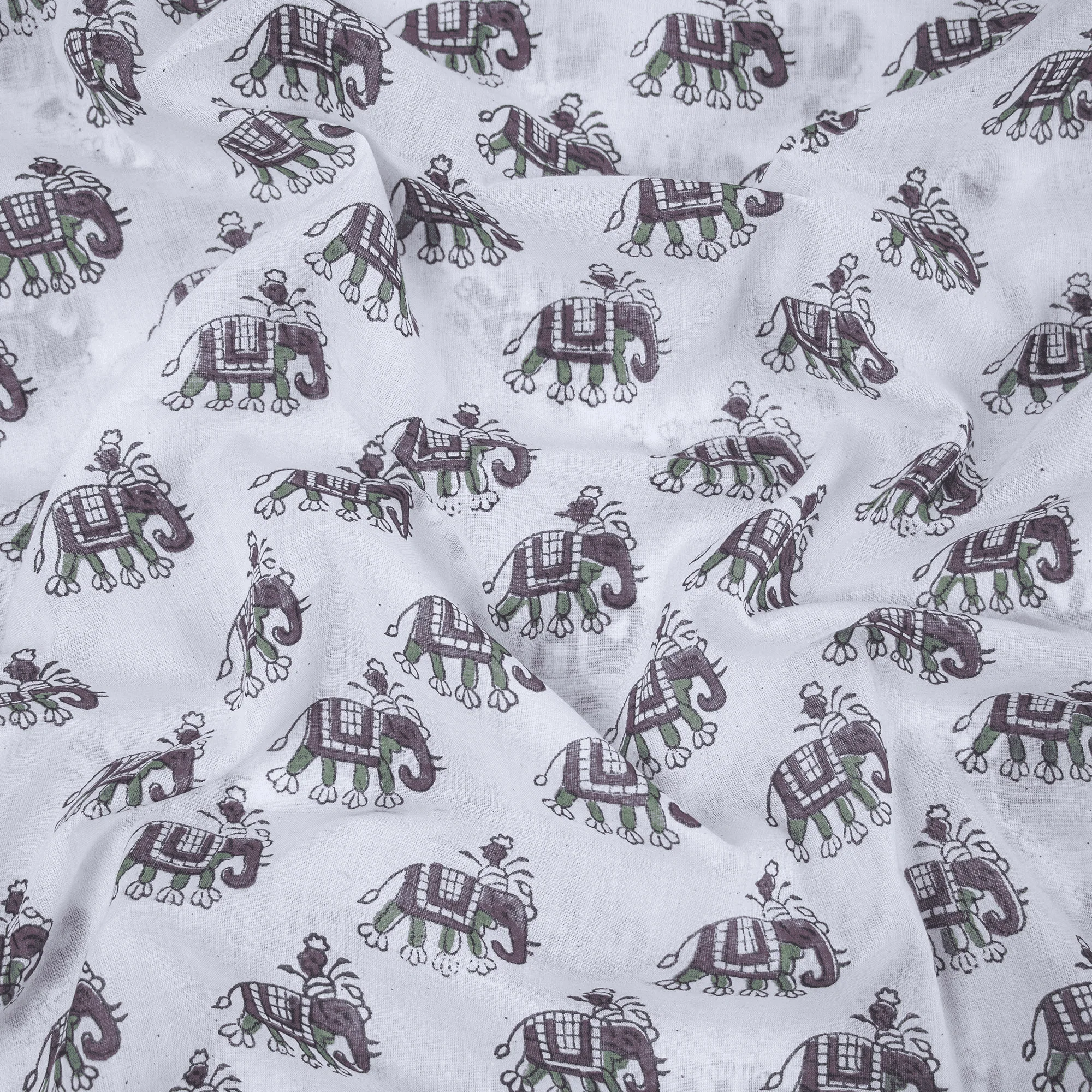 Animal Print Indian Hand Block Pure Cotton Fabric Cloth for Quilt - Image 4