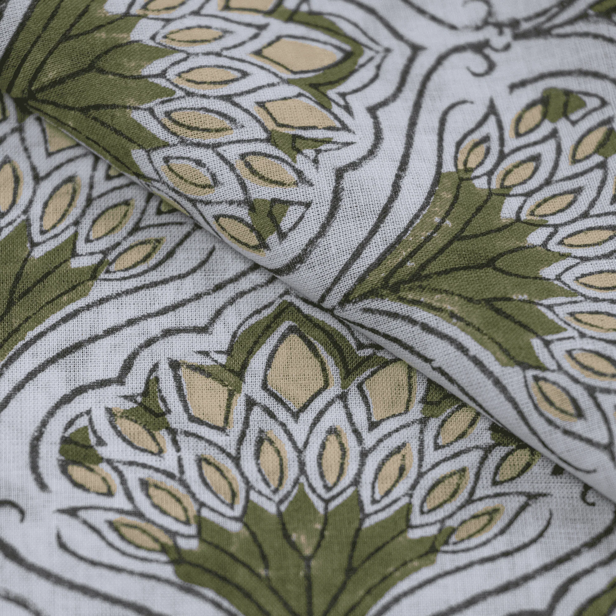 Classic Buta Handmade Block Printed Cotton Fabric For Garments - Image 3