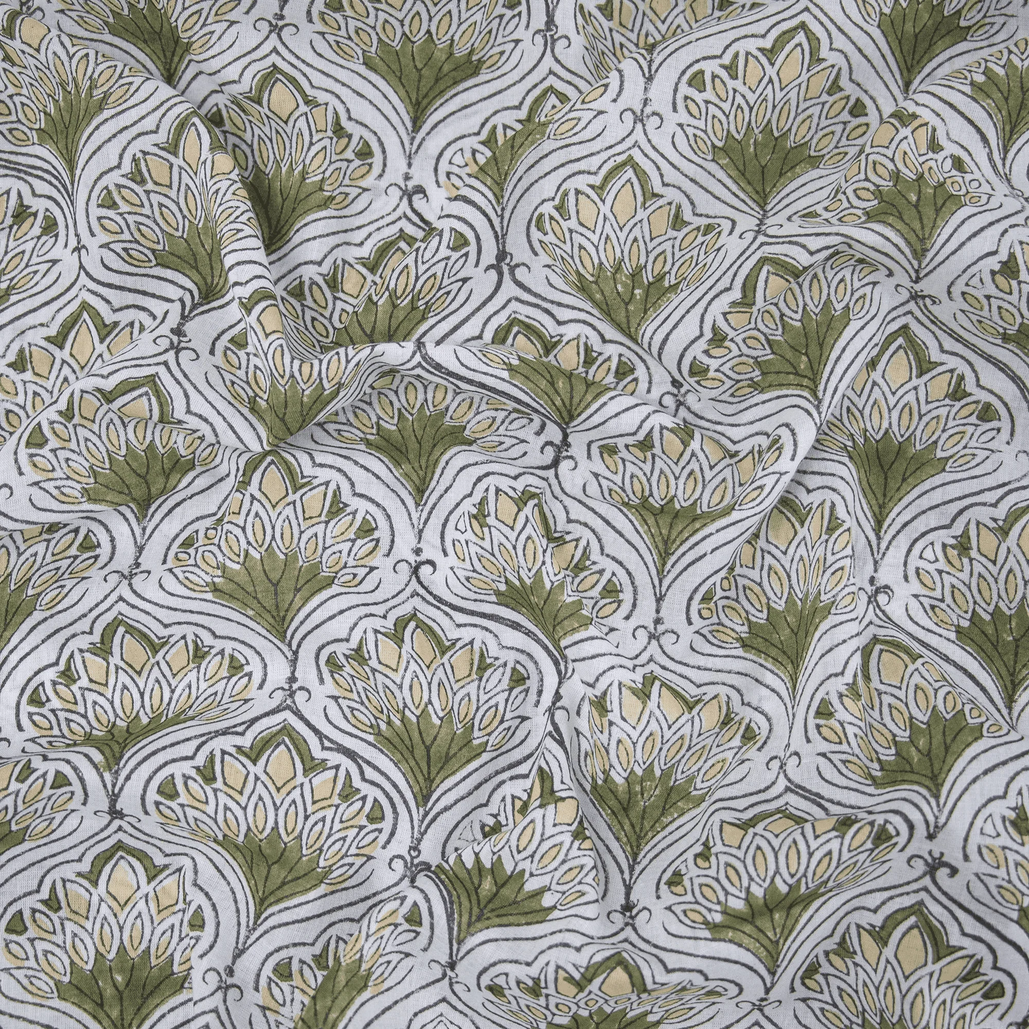 Classic Buta Handmade Block Printed Cotton Fabric For Garments - Image 4