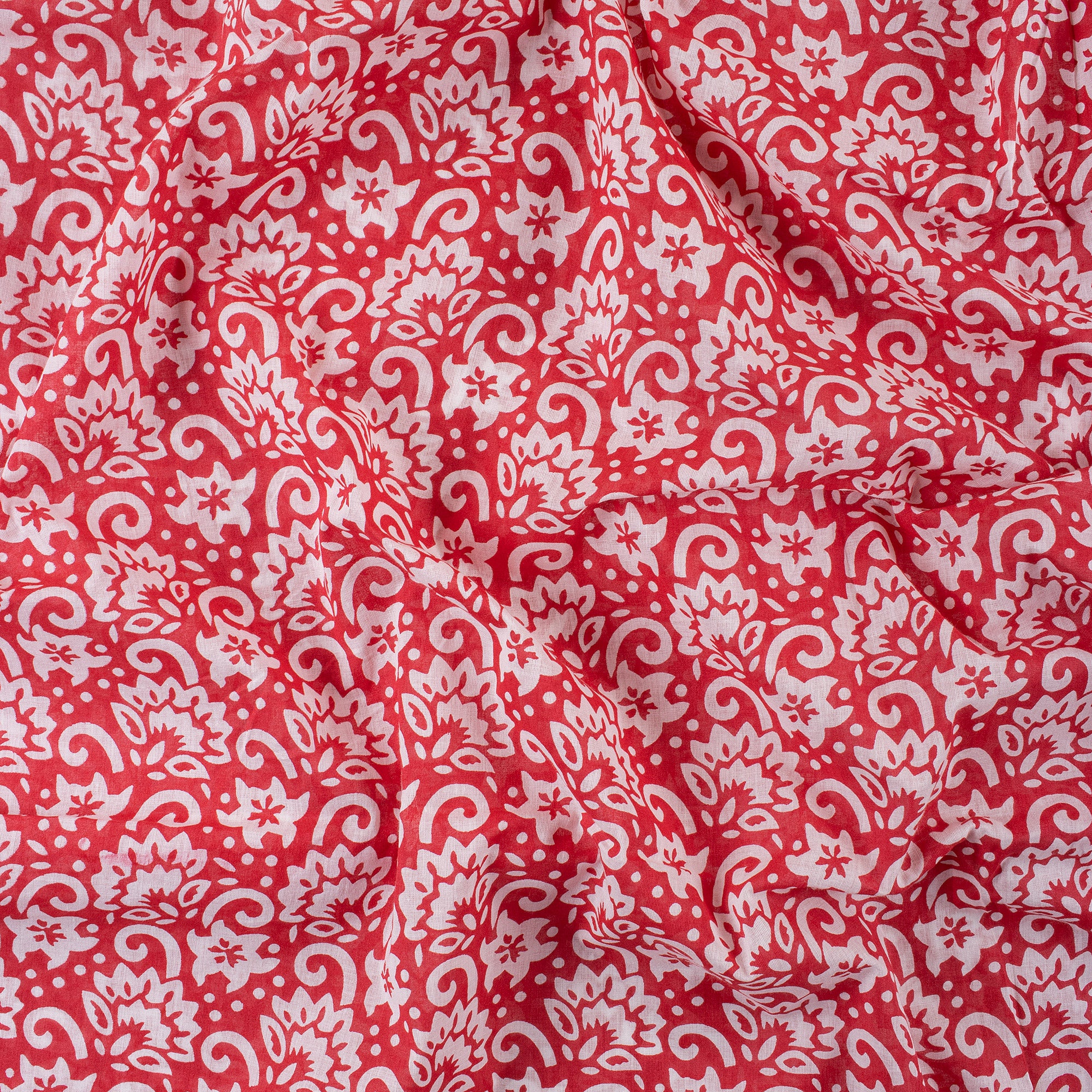 Natural Dye Indian Handmade Floral Print Cotton Fabric By The Yard - Image 3