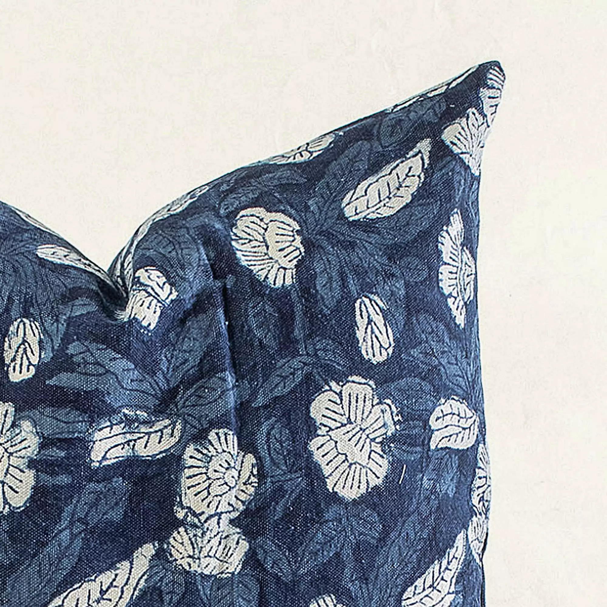 Handmade Floral Printed Cotton Canvas Cushion Cover - Image 3