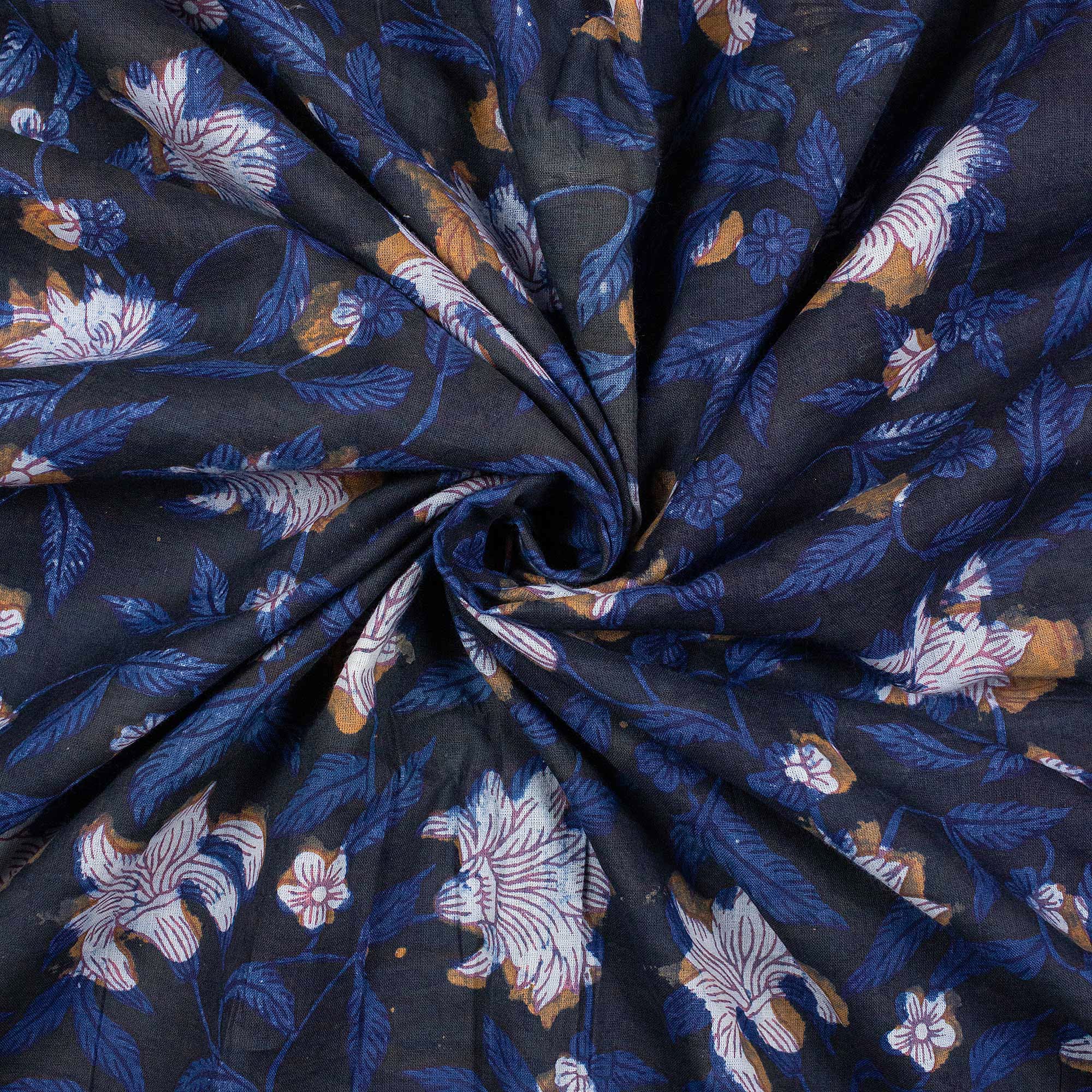 Handmade Floral Printed Dabu Fabric - Image 2