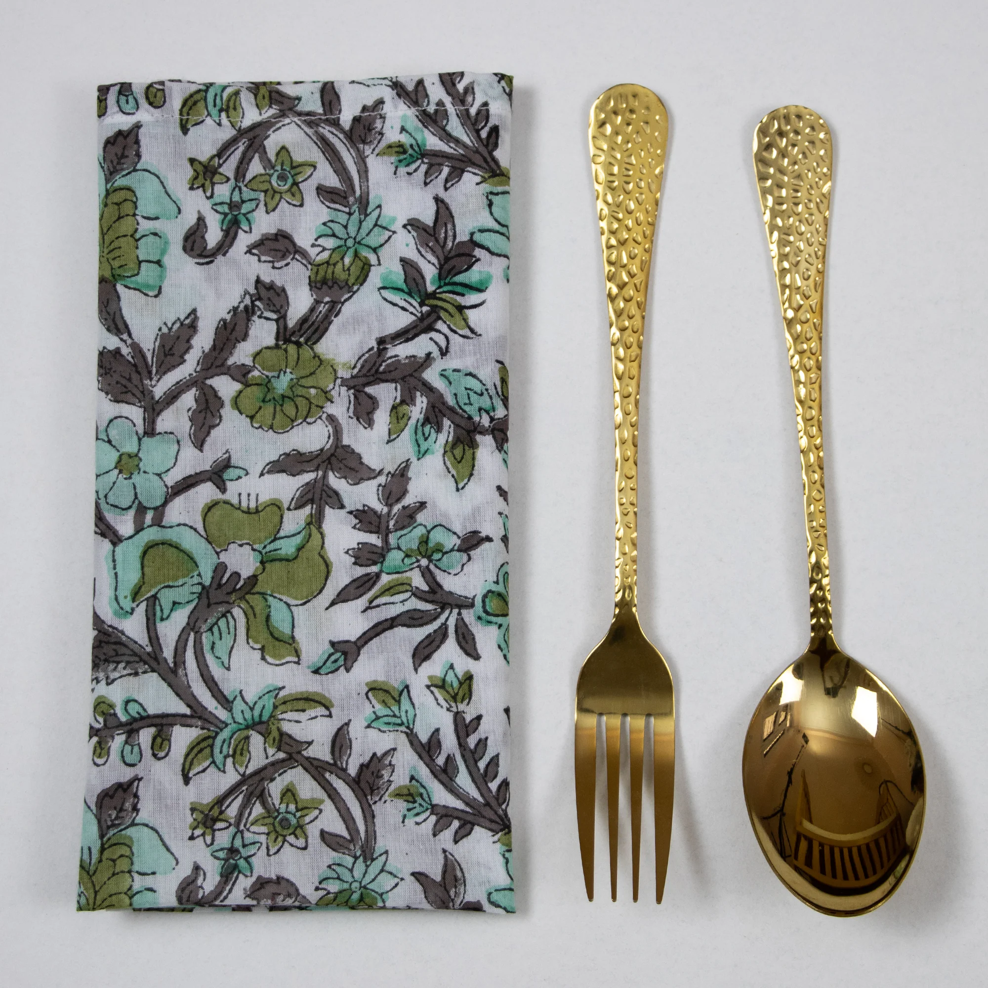 Exclusive Handmade Floral Indian Block Printed Cotton Dinner Napkin - Image 4