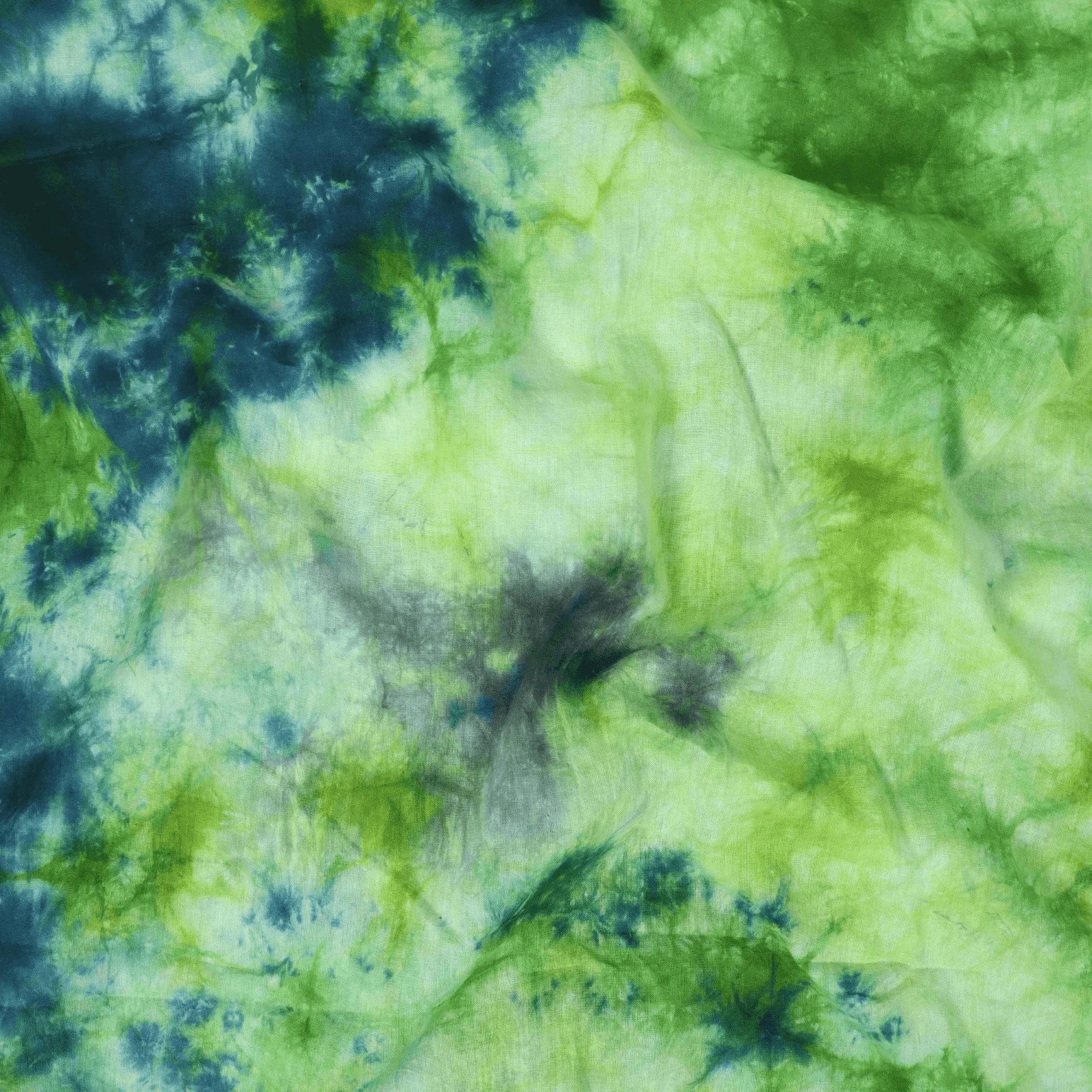 Premium Quality Green Tie Dye Indian Handmade Cotton Fabric - Image 2