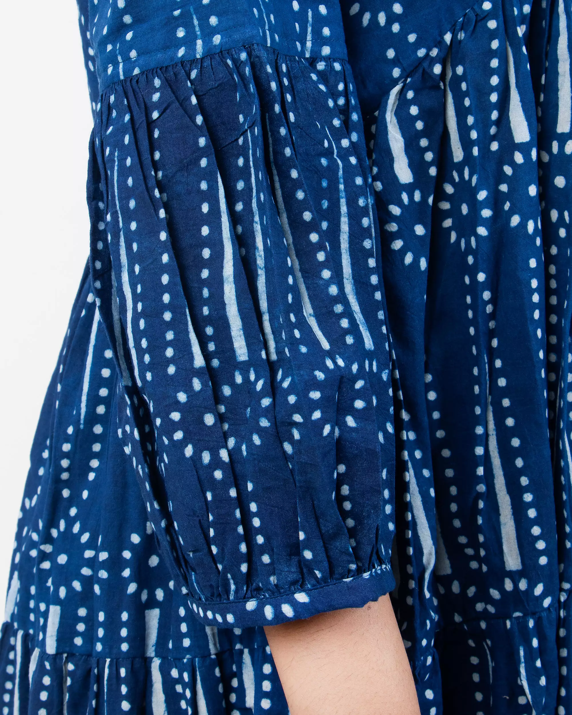 Handmade Indigo Blue Maxi Dress Casual Wear - Image 3