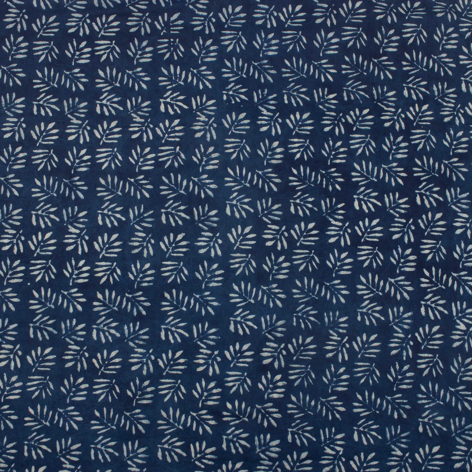 Decorative Hand Blocked Leaf Printed Canvas Quilted Fabric - Image 4
