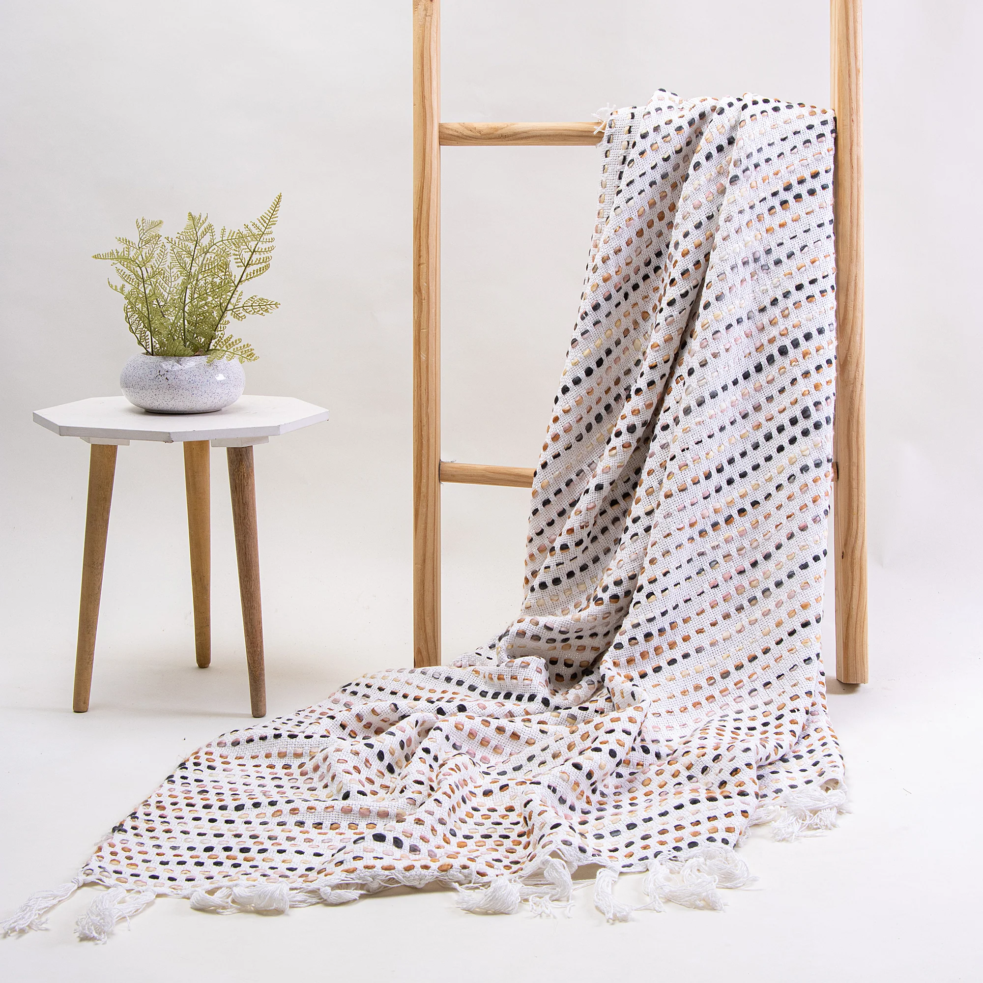 Handmade Pure Cotton Woven Throw Blanket