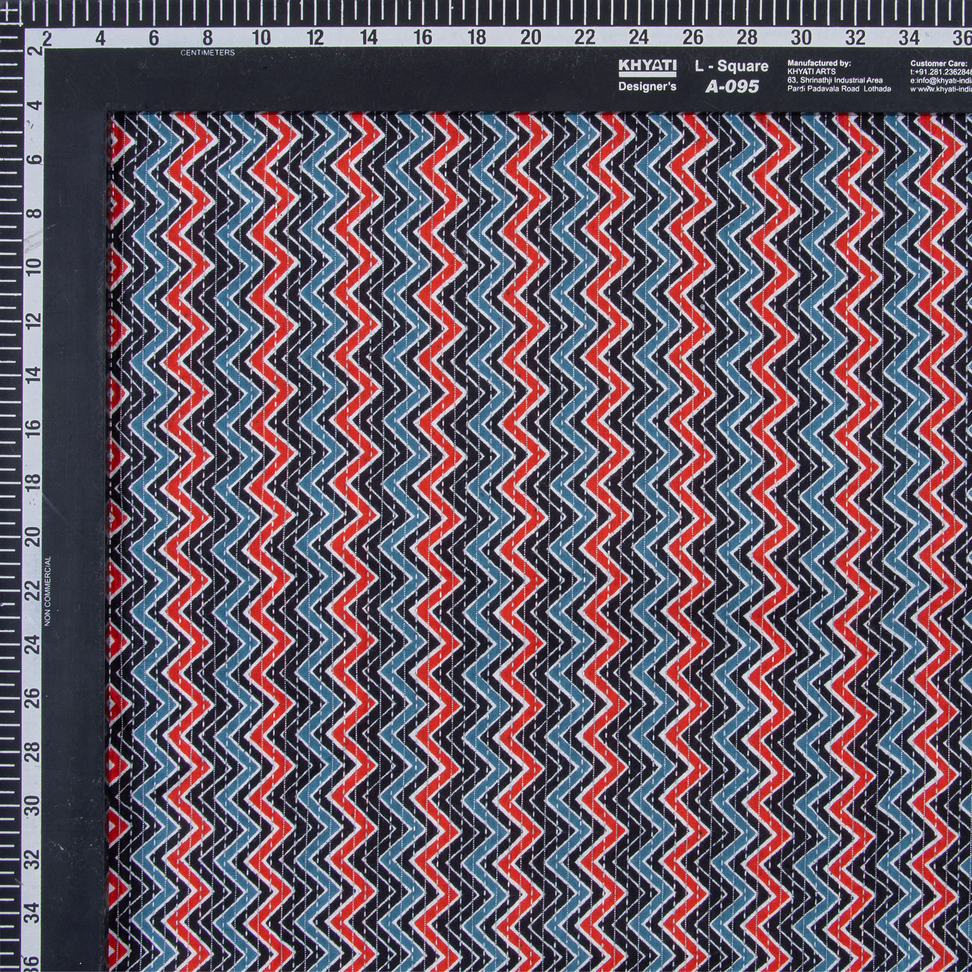 Multicolor Handmade Zig Zag Print Kantha Cotton Running Fabric - Image 5