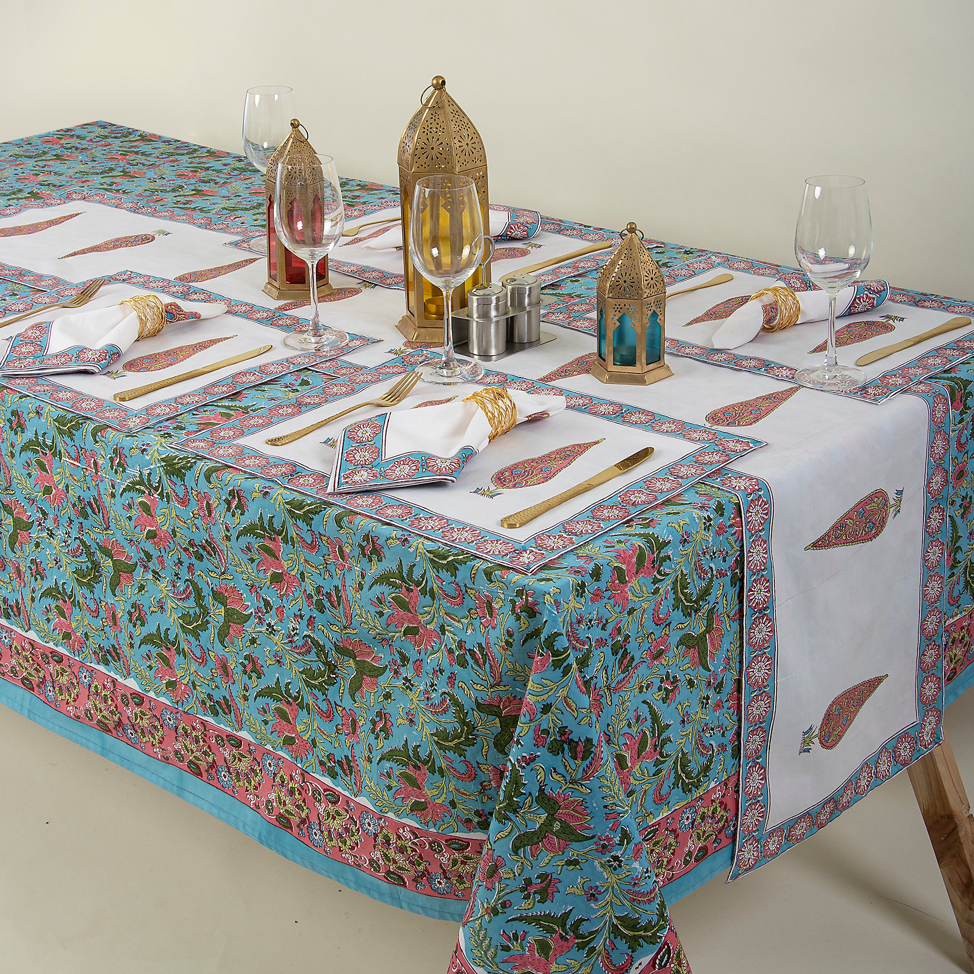 Handmade Floral Indian Cotton Table Covers