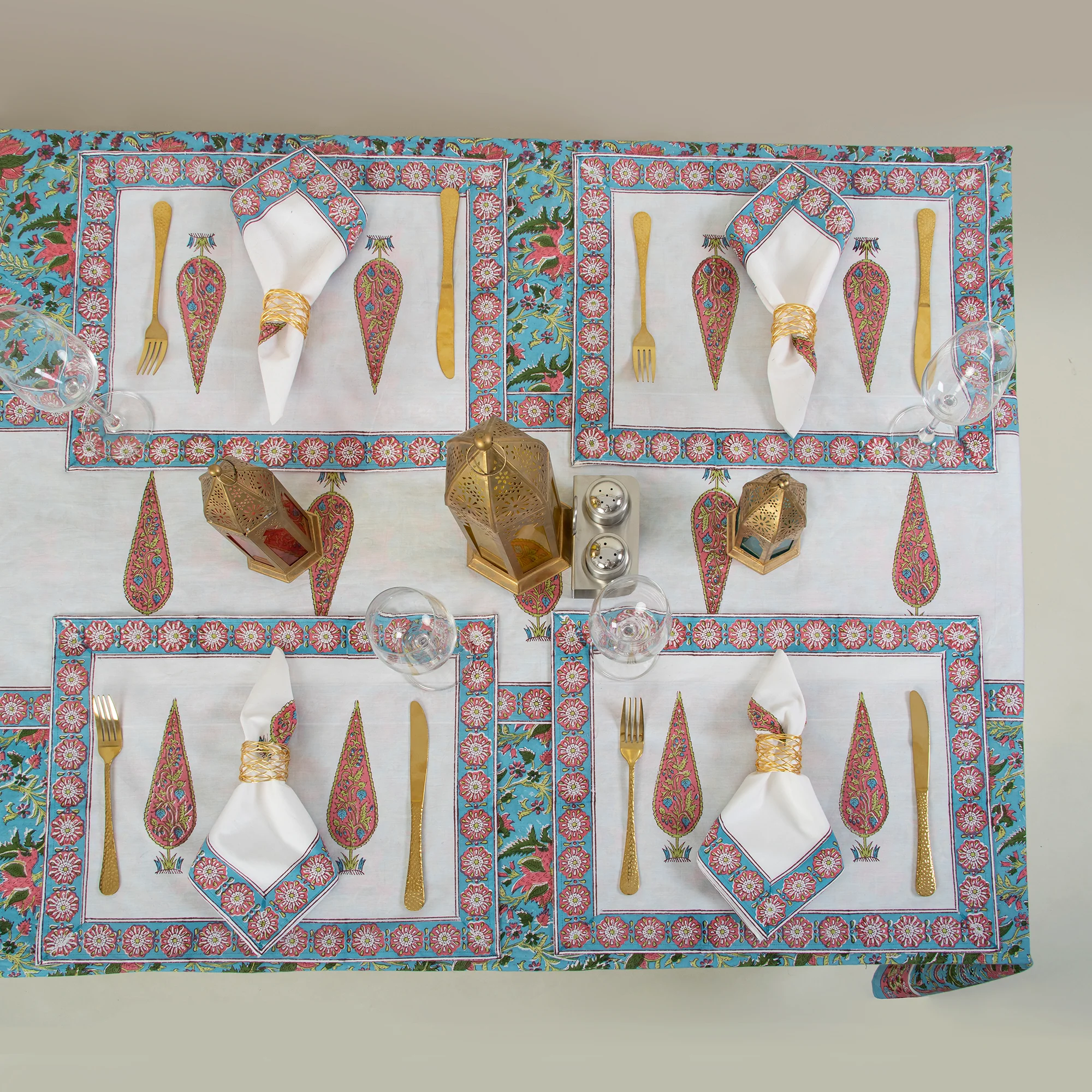 Handmade Floral Indian Cotton Table Covers - Image 6