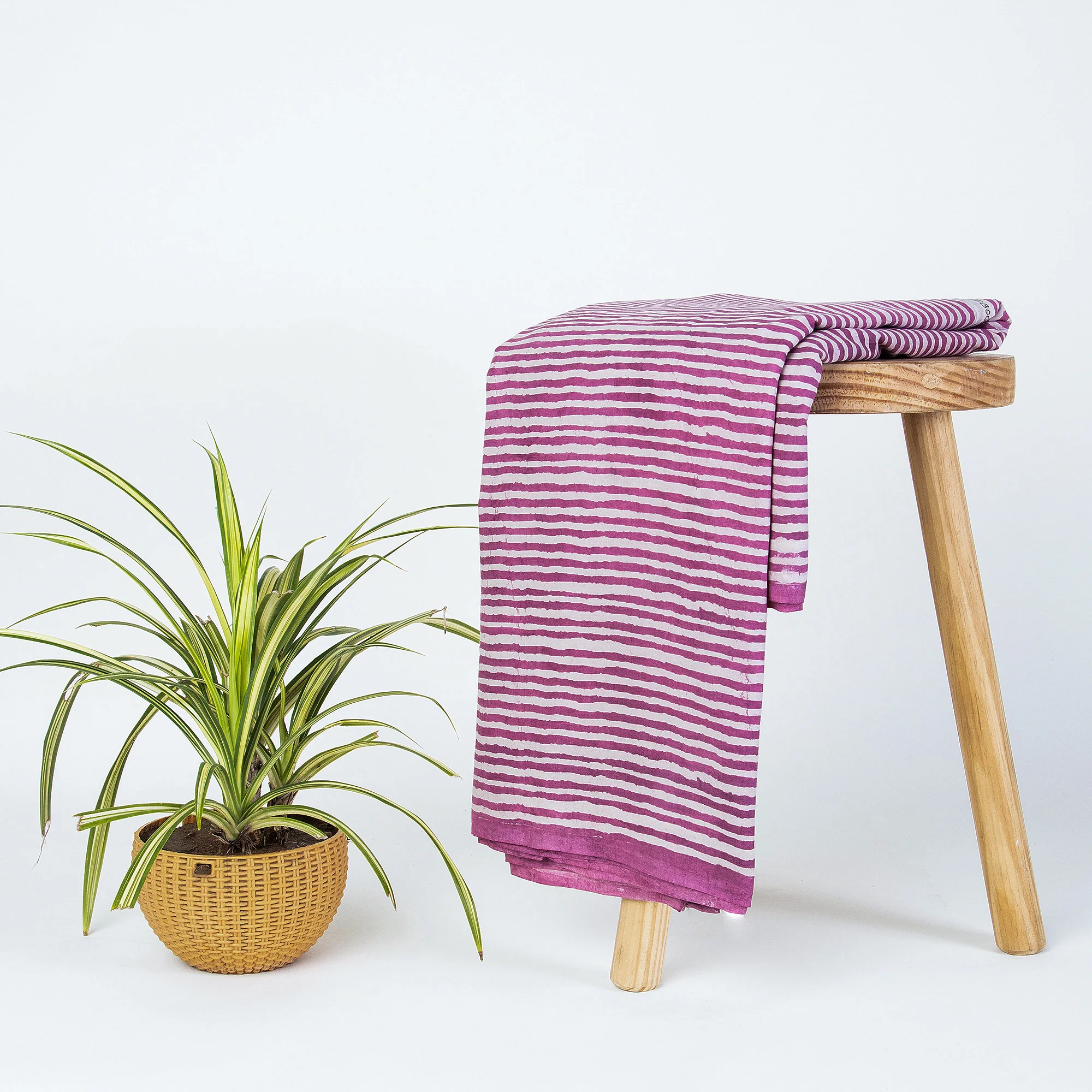 Handmade Stripes Cotton Dabu Fabric