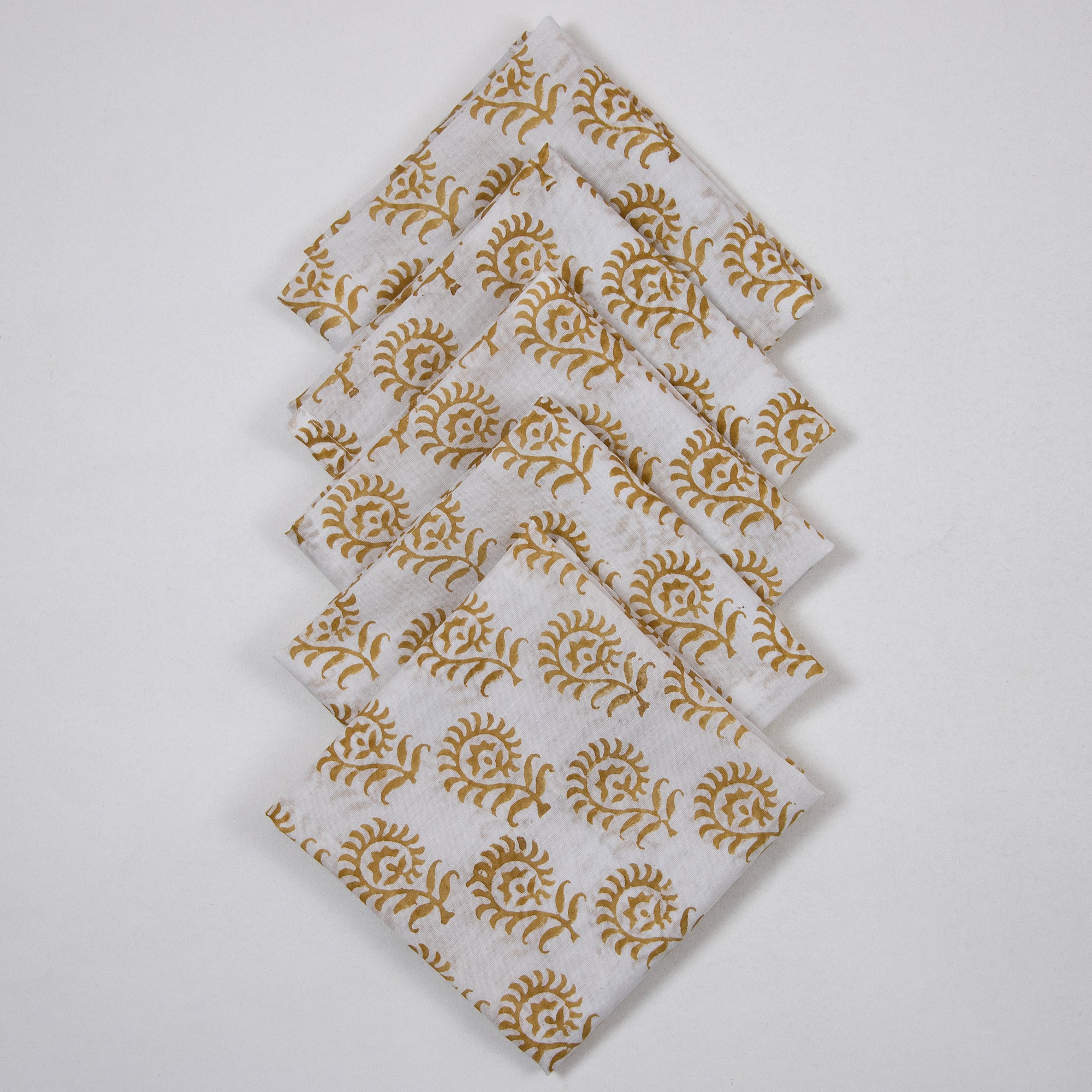 Floral Indian Handmade Block Printed Pure Cotton Home Decor Napkins - Image 3