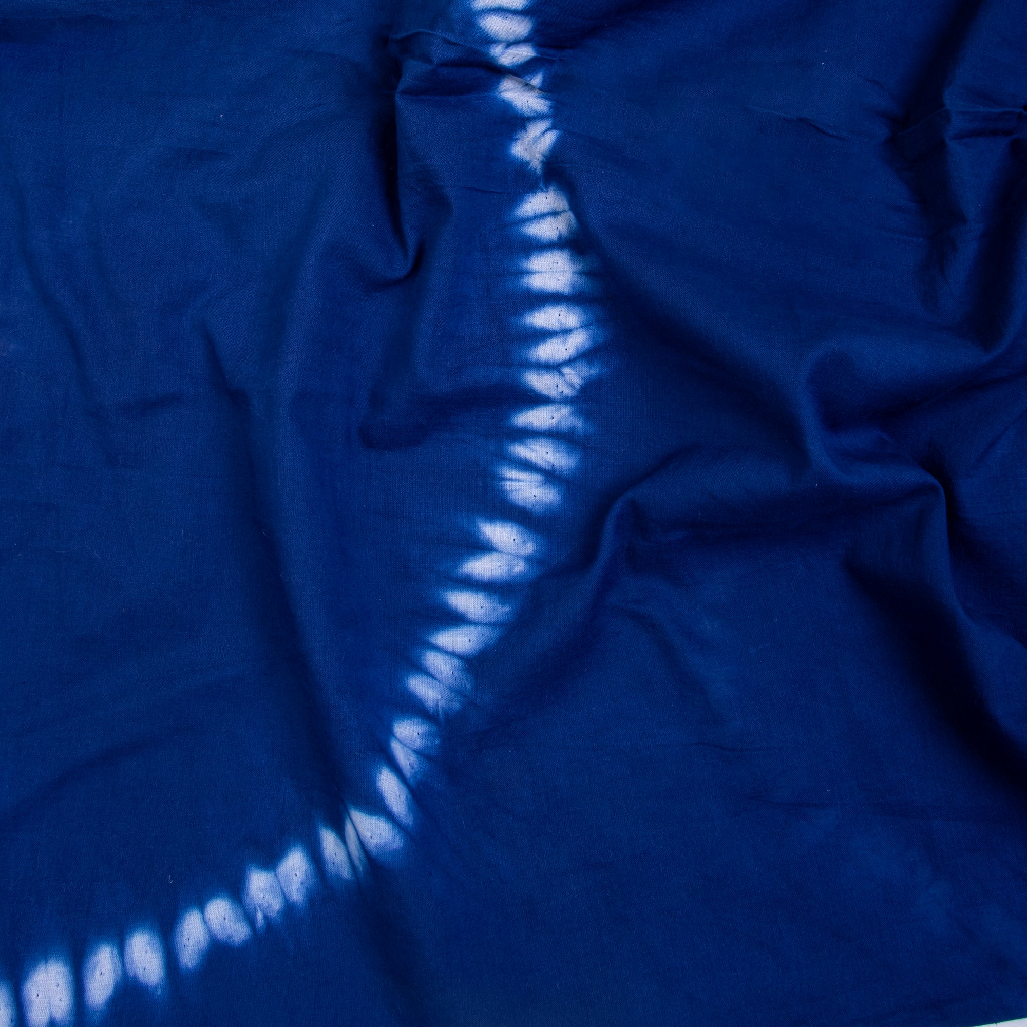 Stylish Dark Blue Shibori Hand Dyed Cotton Fabrics - Image 2