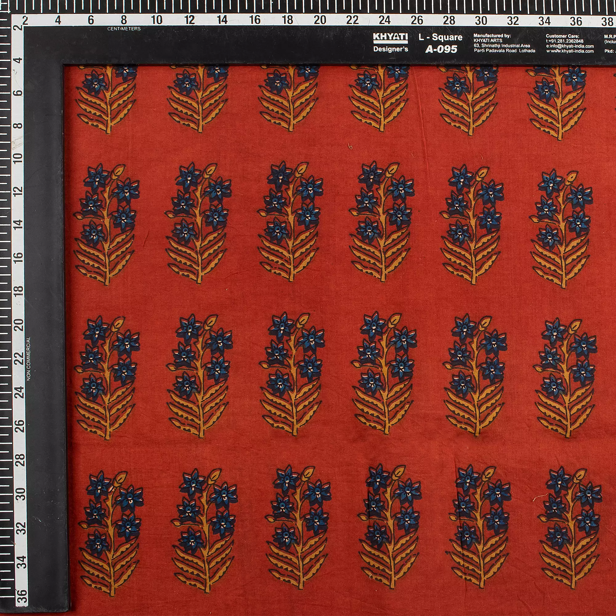 Handmade Floral Bagru Printed Fabric - Image 3