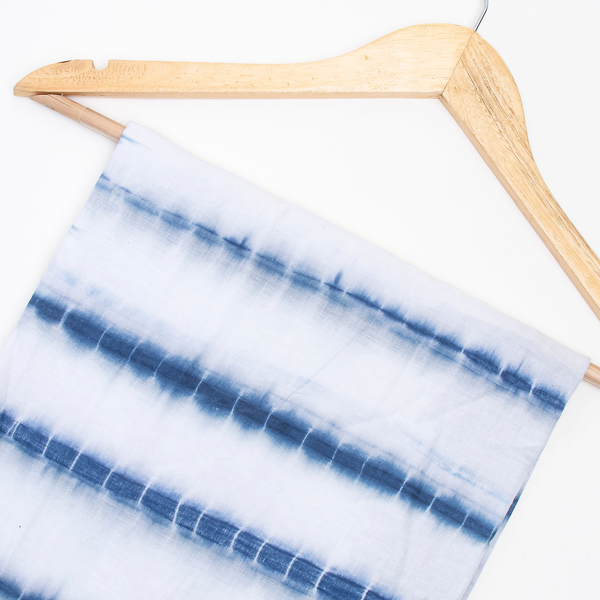 Blue Striped Tie Dye Cotton Quilted Fabric Cloth - Image 3