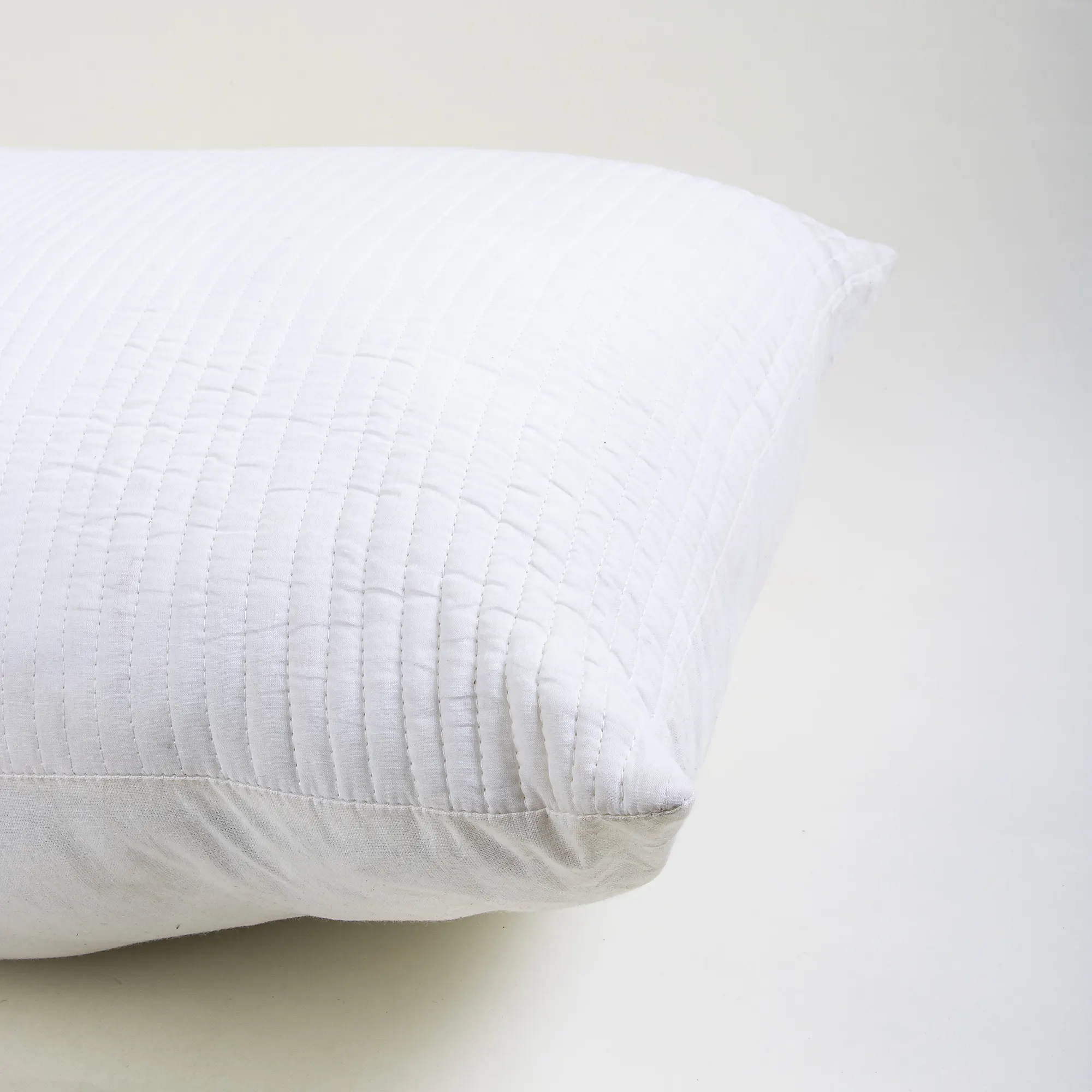 Luxurious White Handmade Cotton Pillow Cover - Image 3