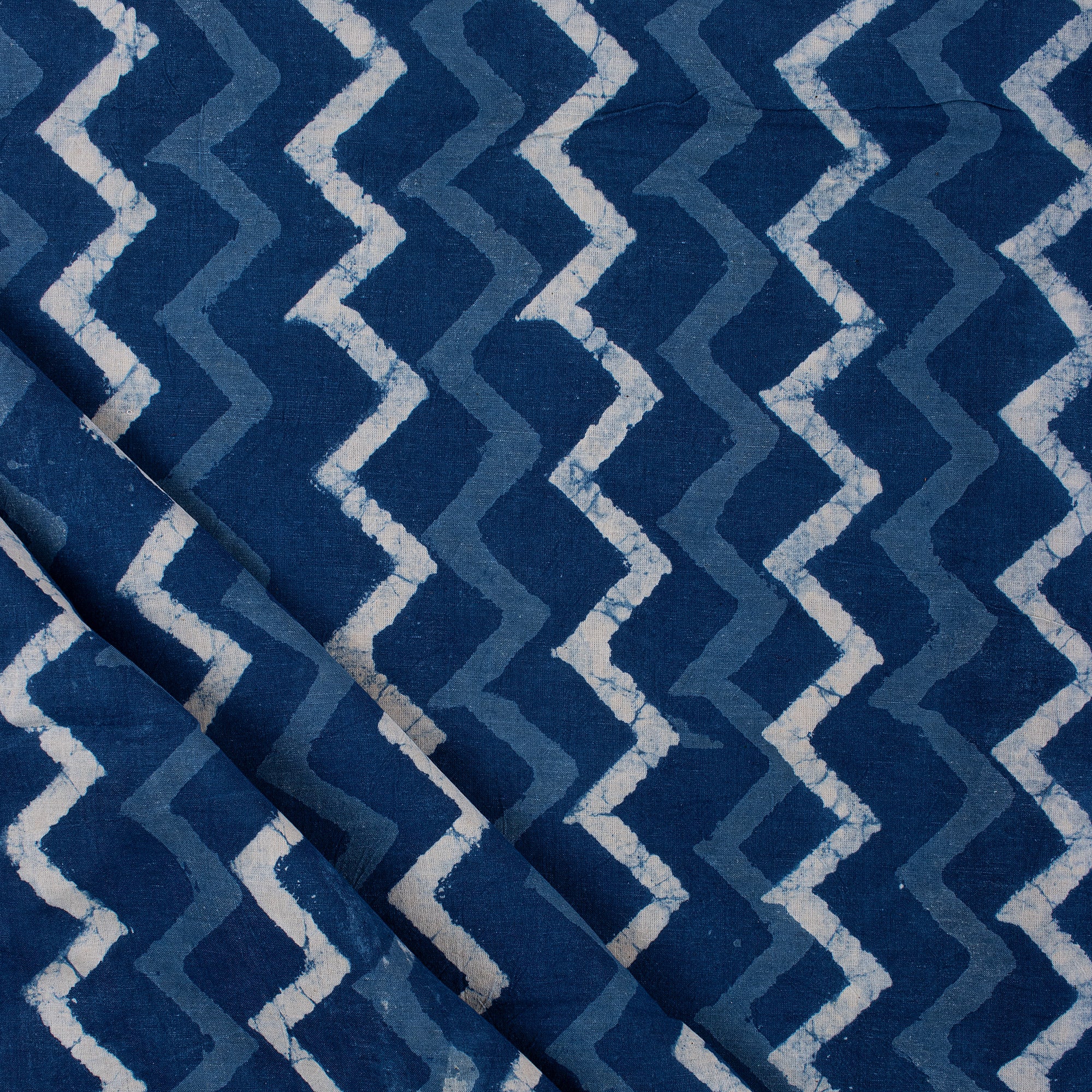 Handmade Zig Zag Indigo Fabric