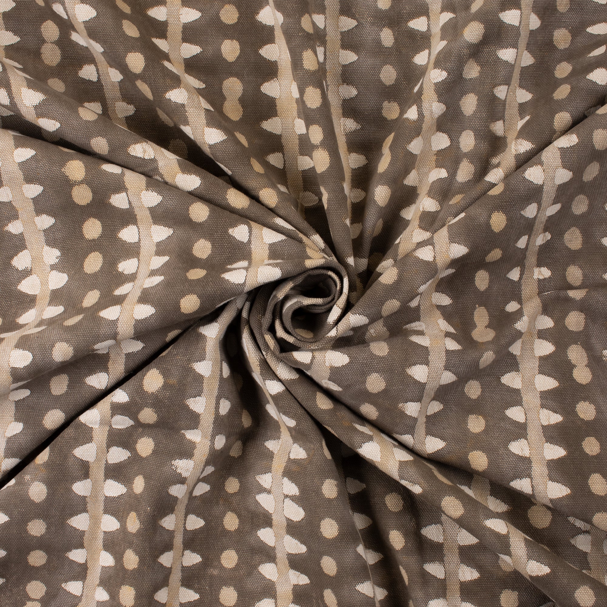 Block printed Kashish Striped Printed Canvas Cotton Running Fabric - Image 3