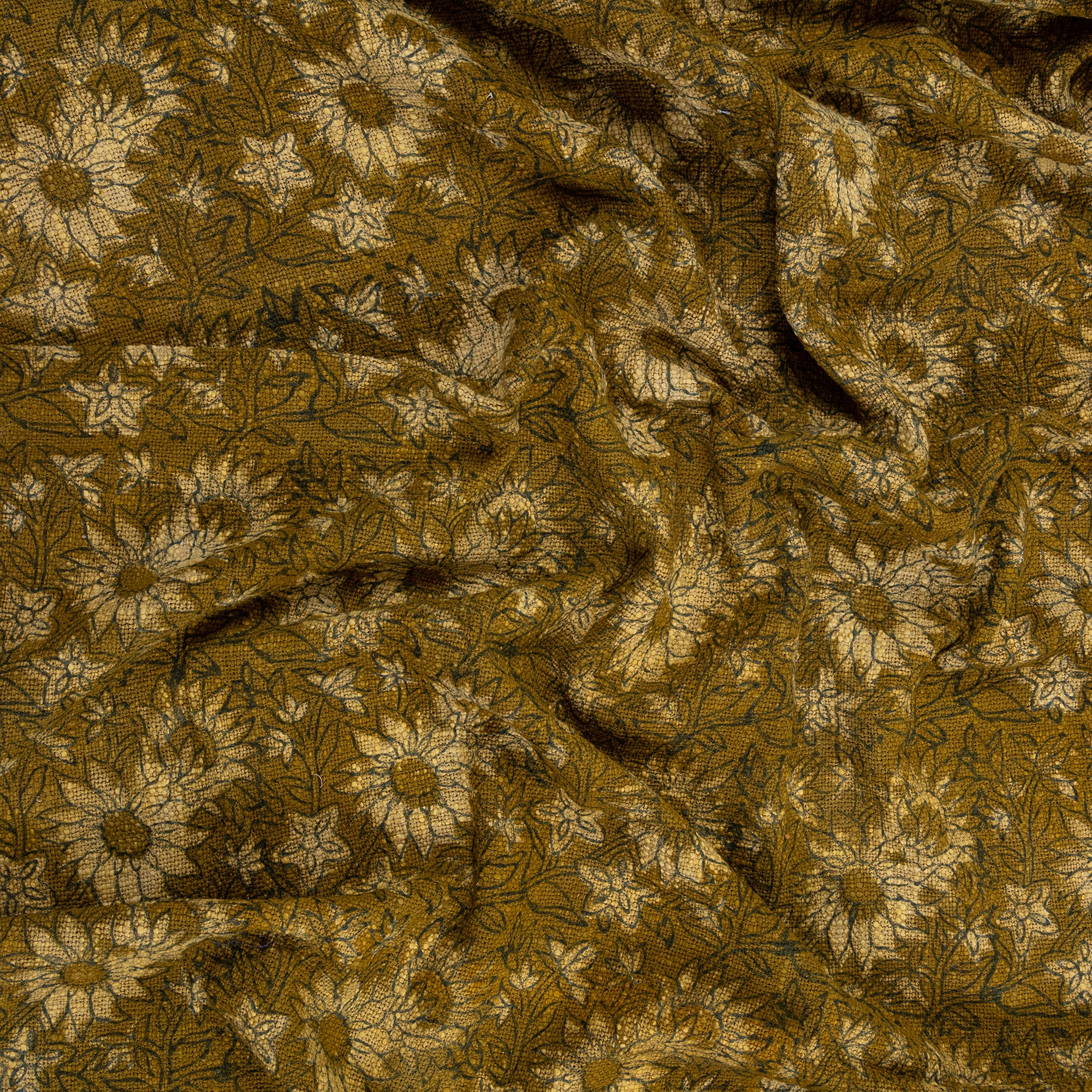 Exclusive Indian Floral Hand Block Printed Cotton Throw Blanket - Image 3