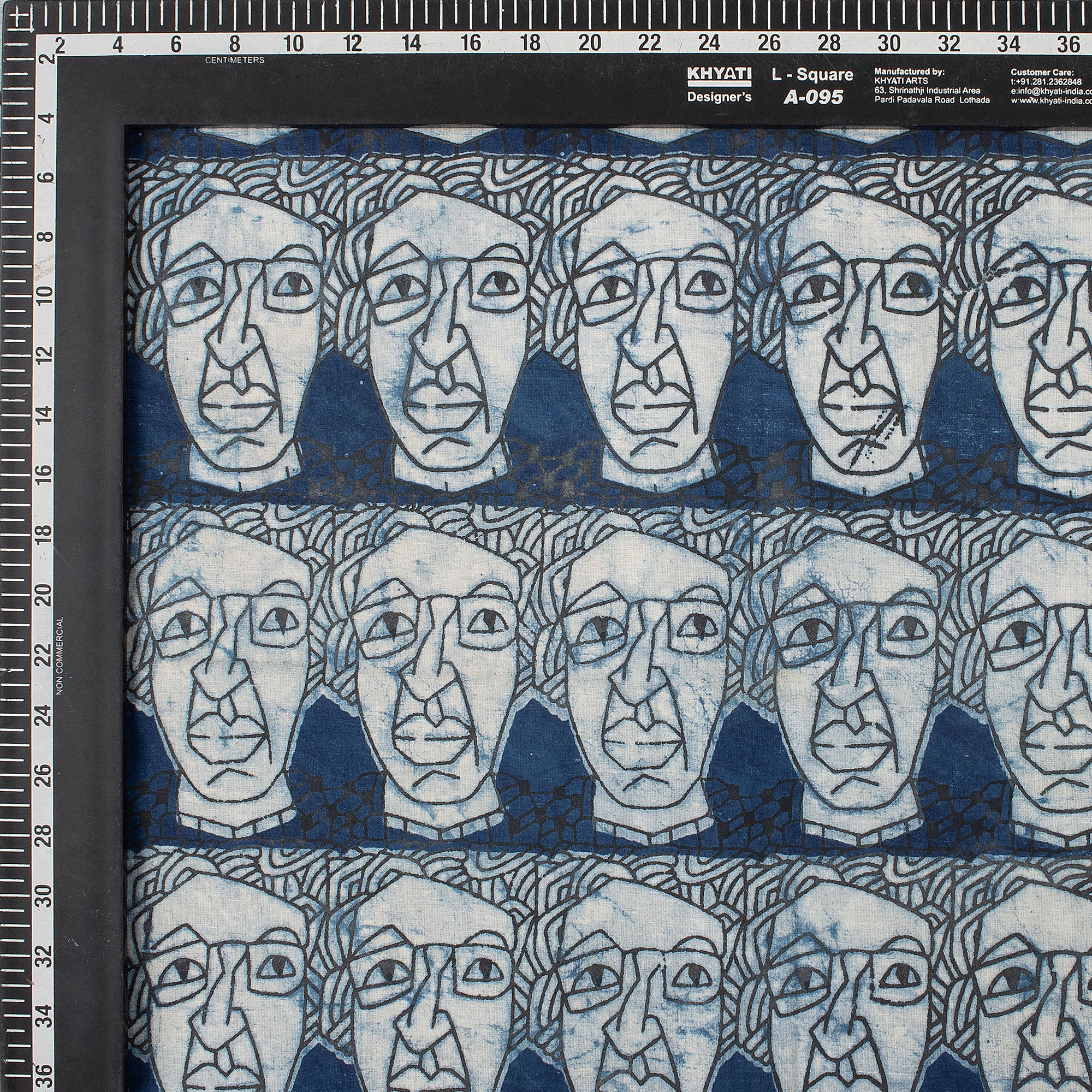 Human Hand Block Print Indigo Fabric - Image 3