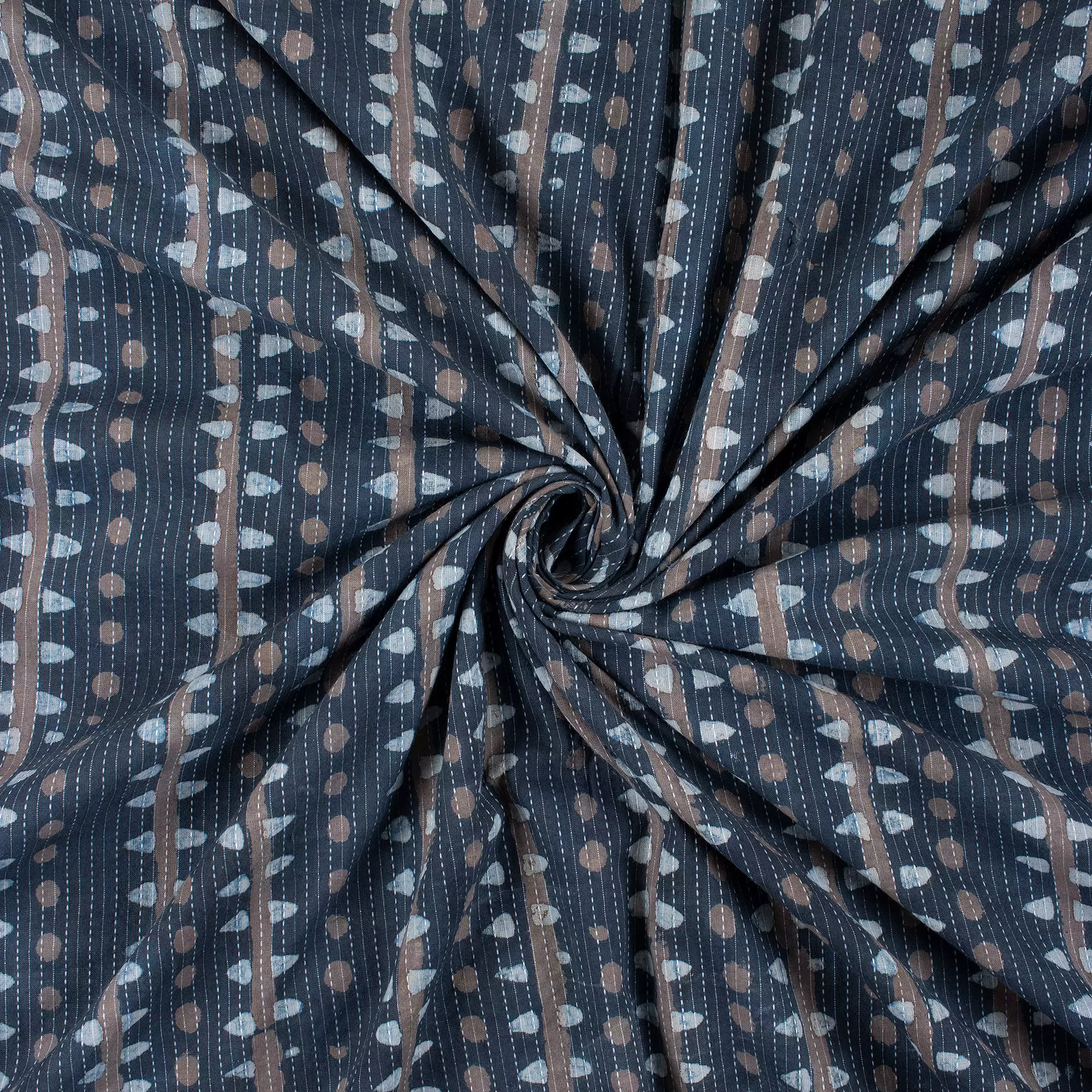 Modern Print Cotton Kantha Fabric Textile - Image 4