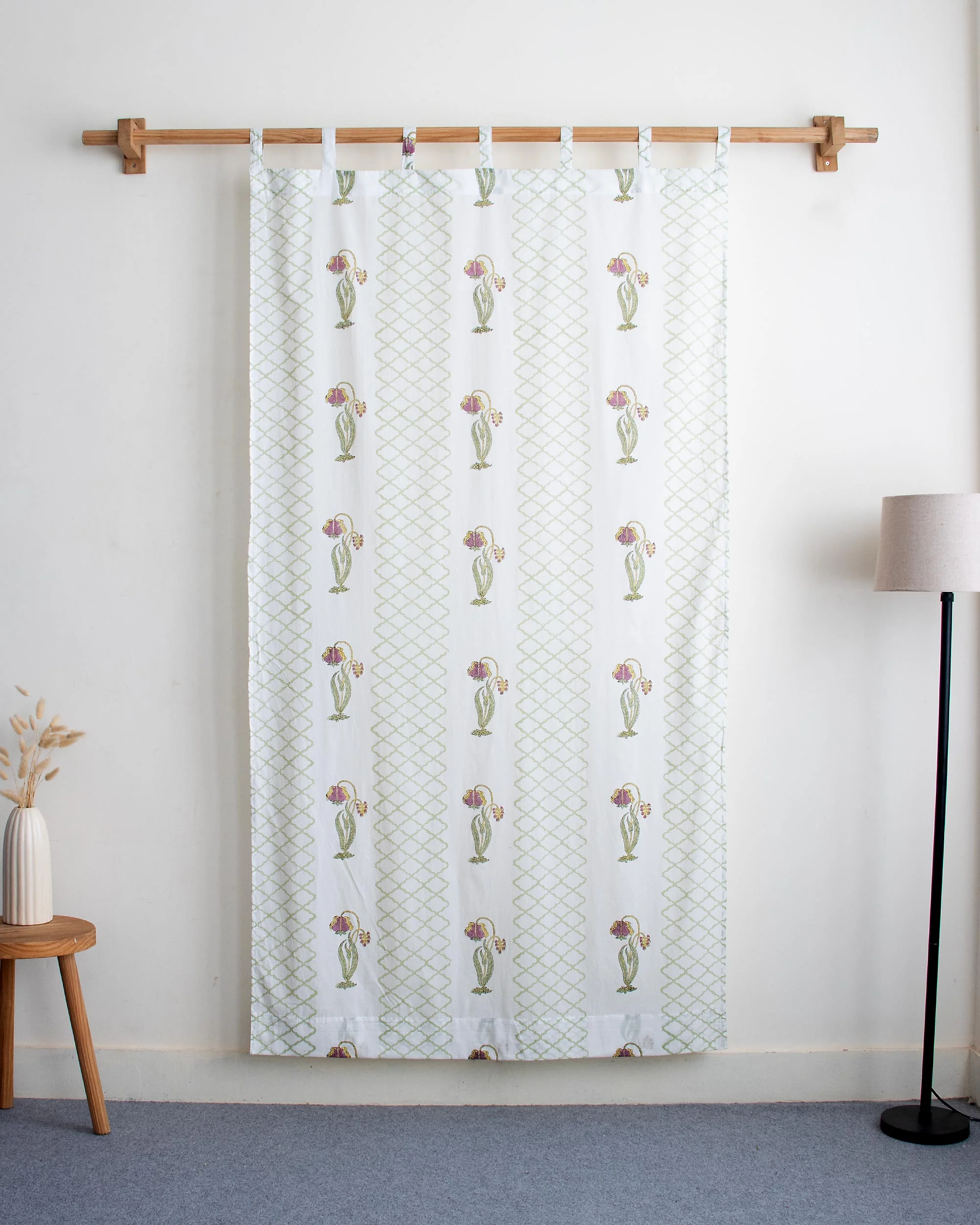 Boota Floral Block Printed Drapes for Bedroom - Image 5