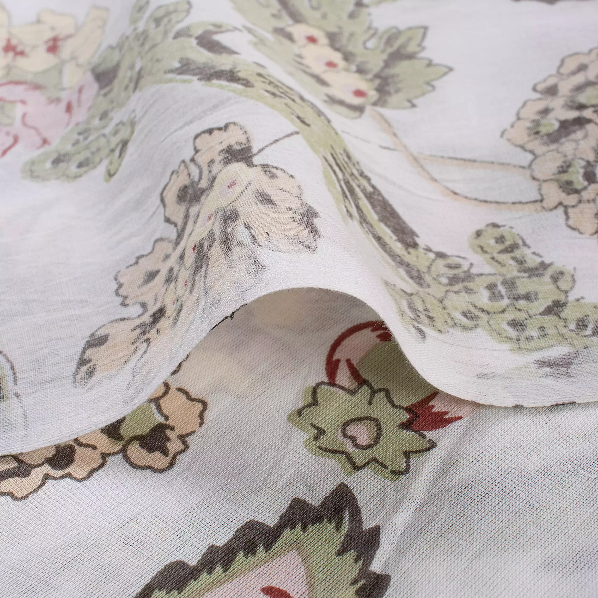 Floral Hand Block Printed Fabric - Image 2