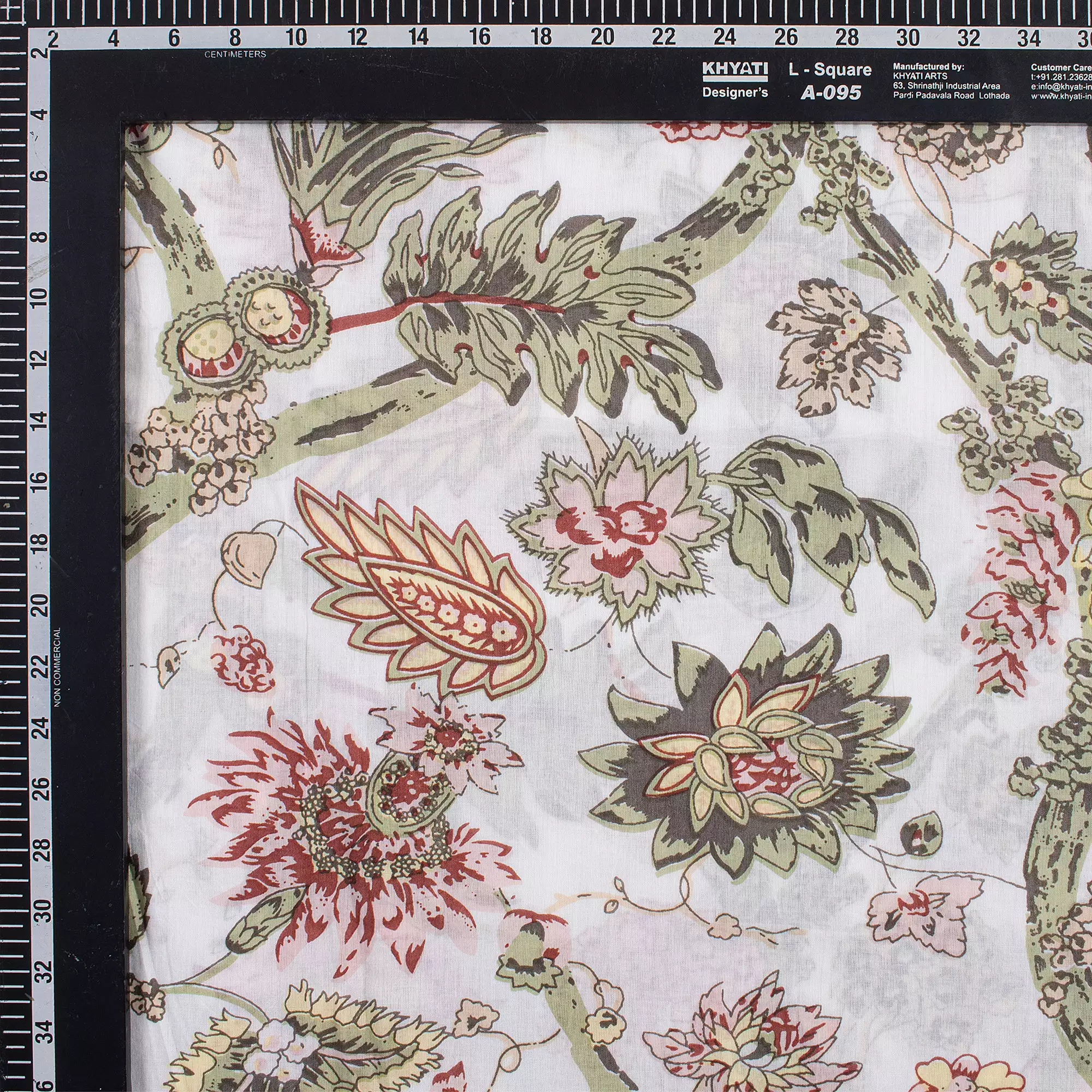 Floral Hand Block Printed Fabric - Image 3