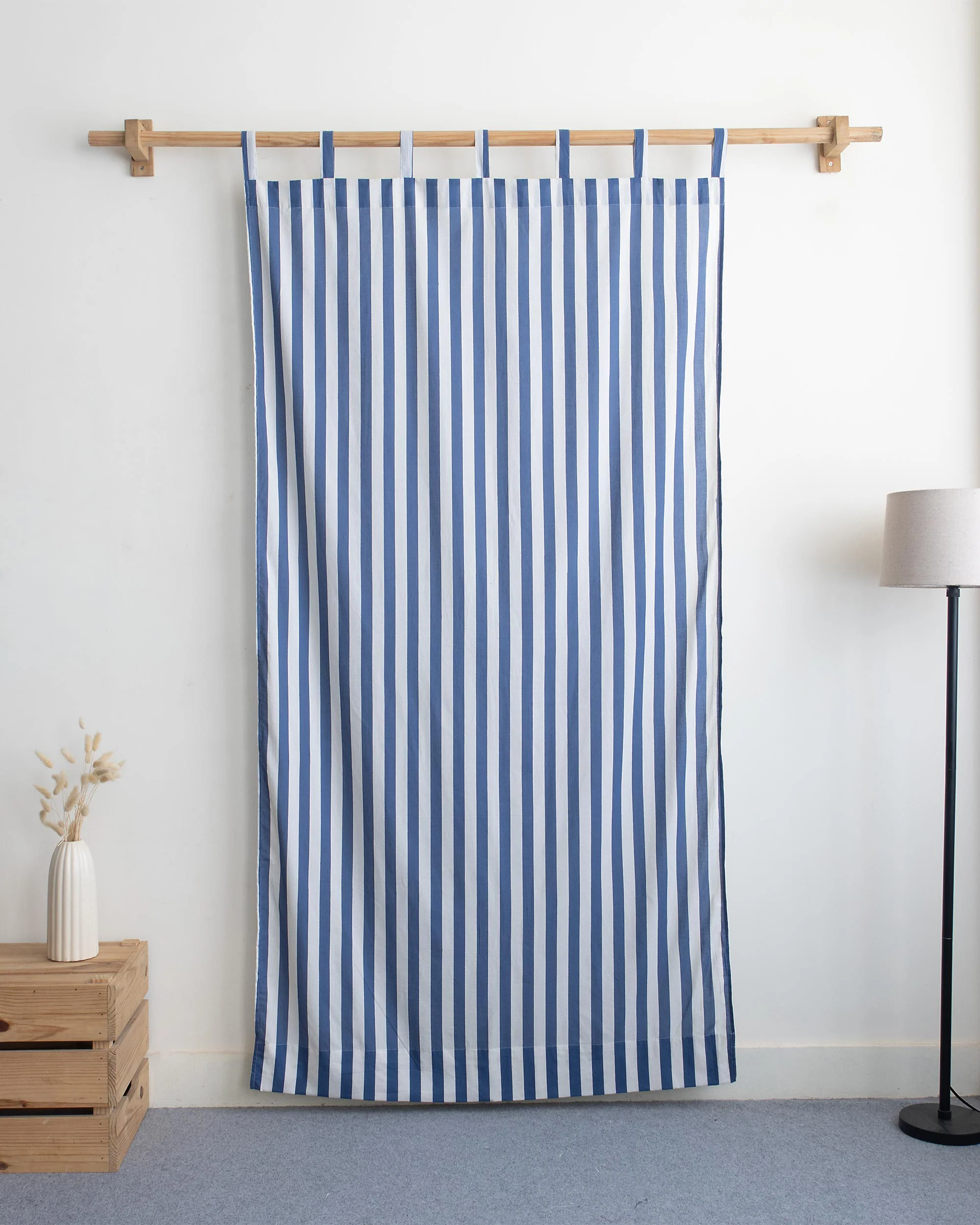 Handcrafted Striped Printed Cotton Curtains - Image 5