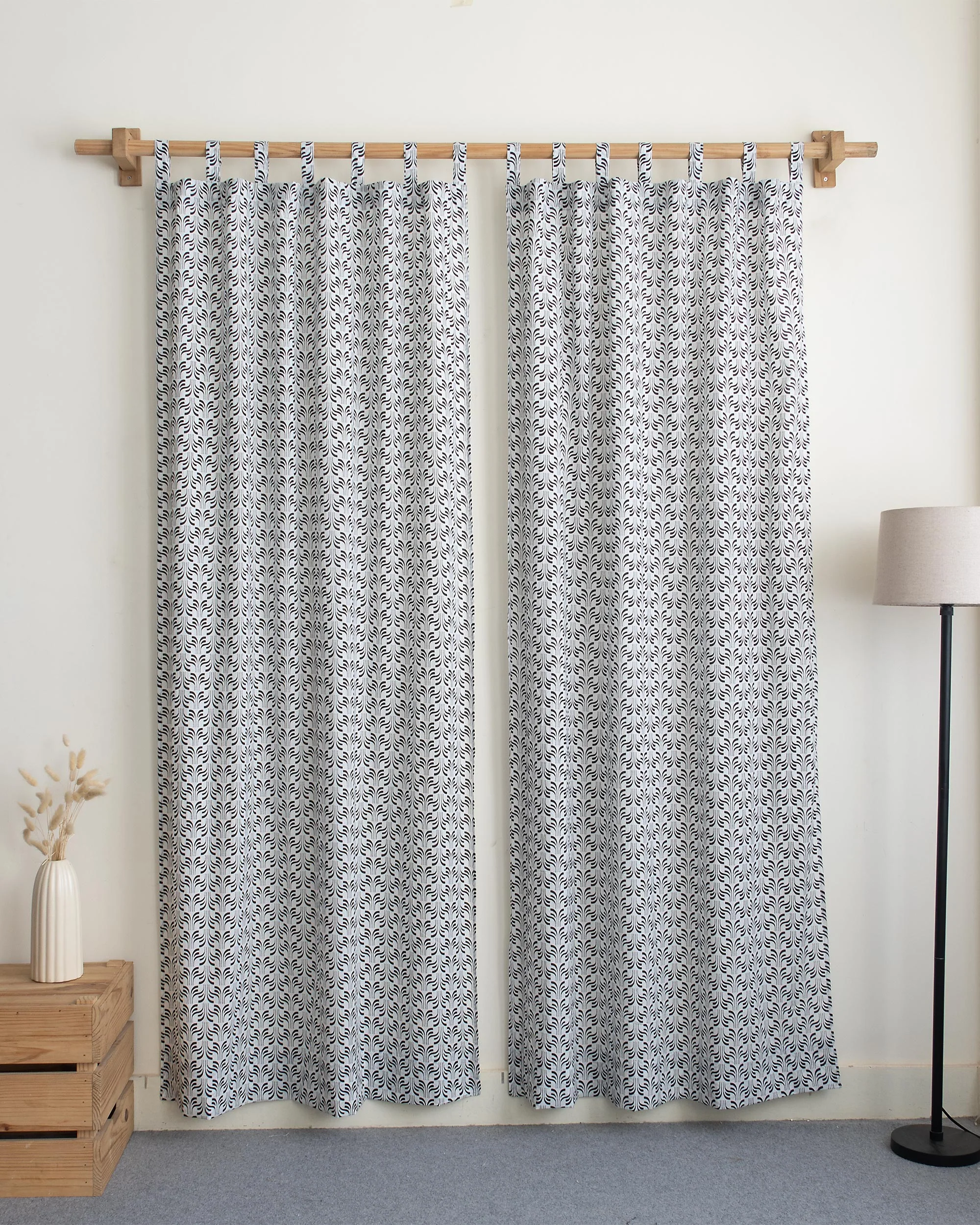 Organic Cotton Block Printed Curtains for Home Decor - Image 2