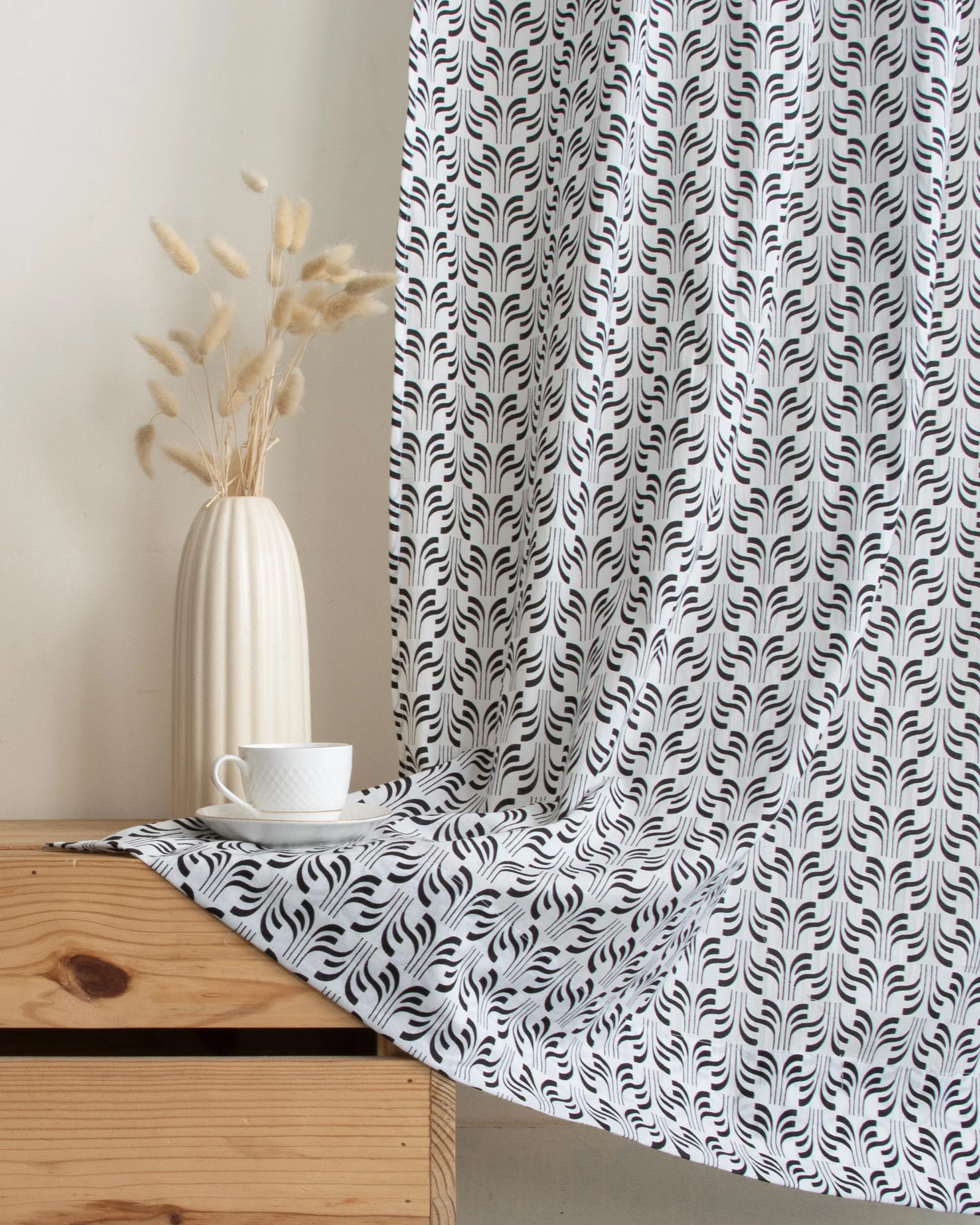 Organic Cotton Block Printed Curtains for Home Decor - Image 4