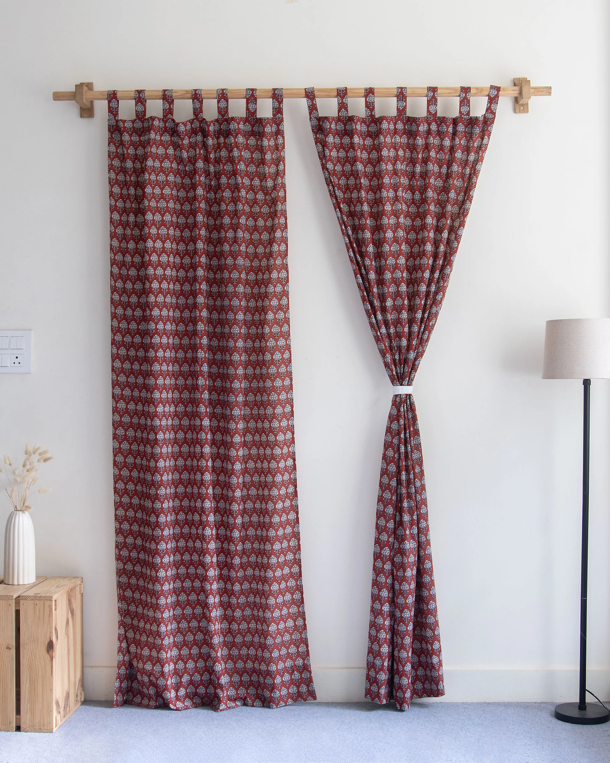 Premium Booti Block Printed Cotton Curtains - Image 3
